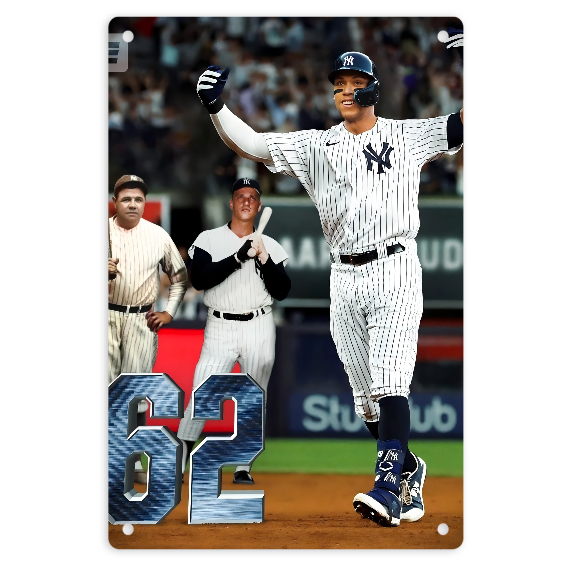 Aaron Judge 62 Home Runs 8x12inch Vertical Aluminum Sign - Durable Fade-Resistant Indoor/Outdoor Safety & Information Plaque For Office, Hotel, Restaurant, Bar, Public Spaces