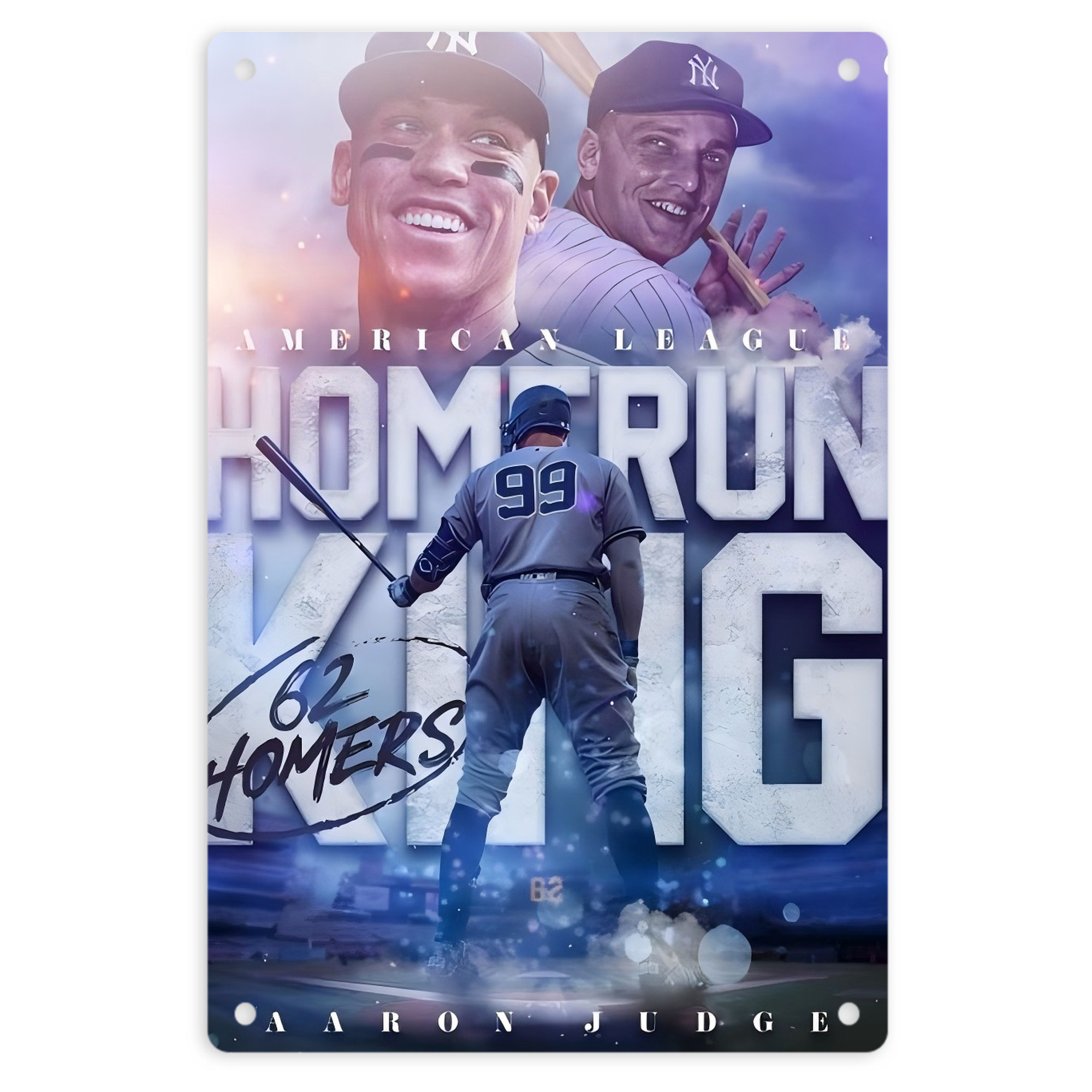 Aaron Judge 62 Home Runs 8x12inch Vertical Aluminum Sign - Durable Fade-Resistant Indoor/Outdoor Safety & Information Plaque For Office, Hotel, Restaurant, Bar, Public Spaces