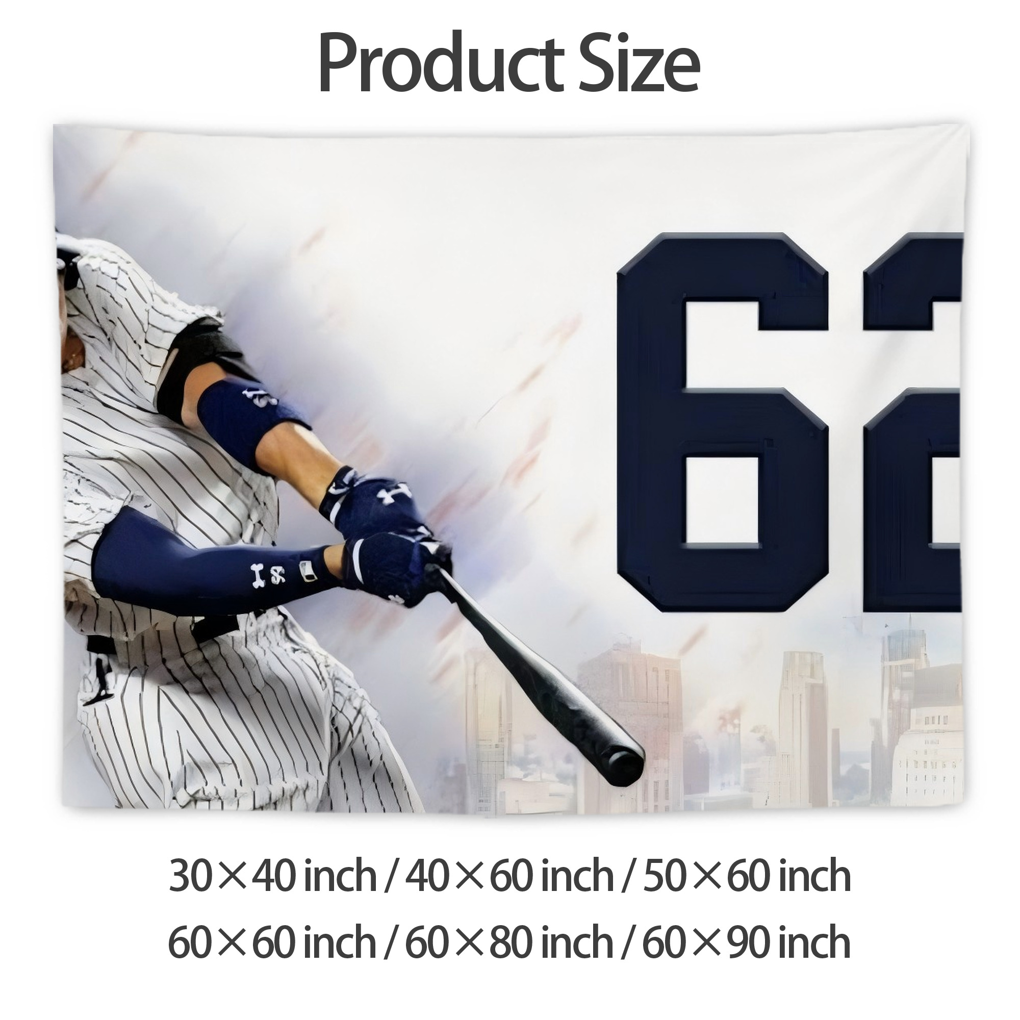 Aaron Judge 62 Home Runs Wall Tapestry For Bedroom Aesthetic – Boho Style Polyester Fabric Wall Hanging With Hooks – 60 X 90 Inch Large Size, Lightweight, Durable, Easy To Hang