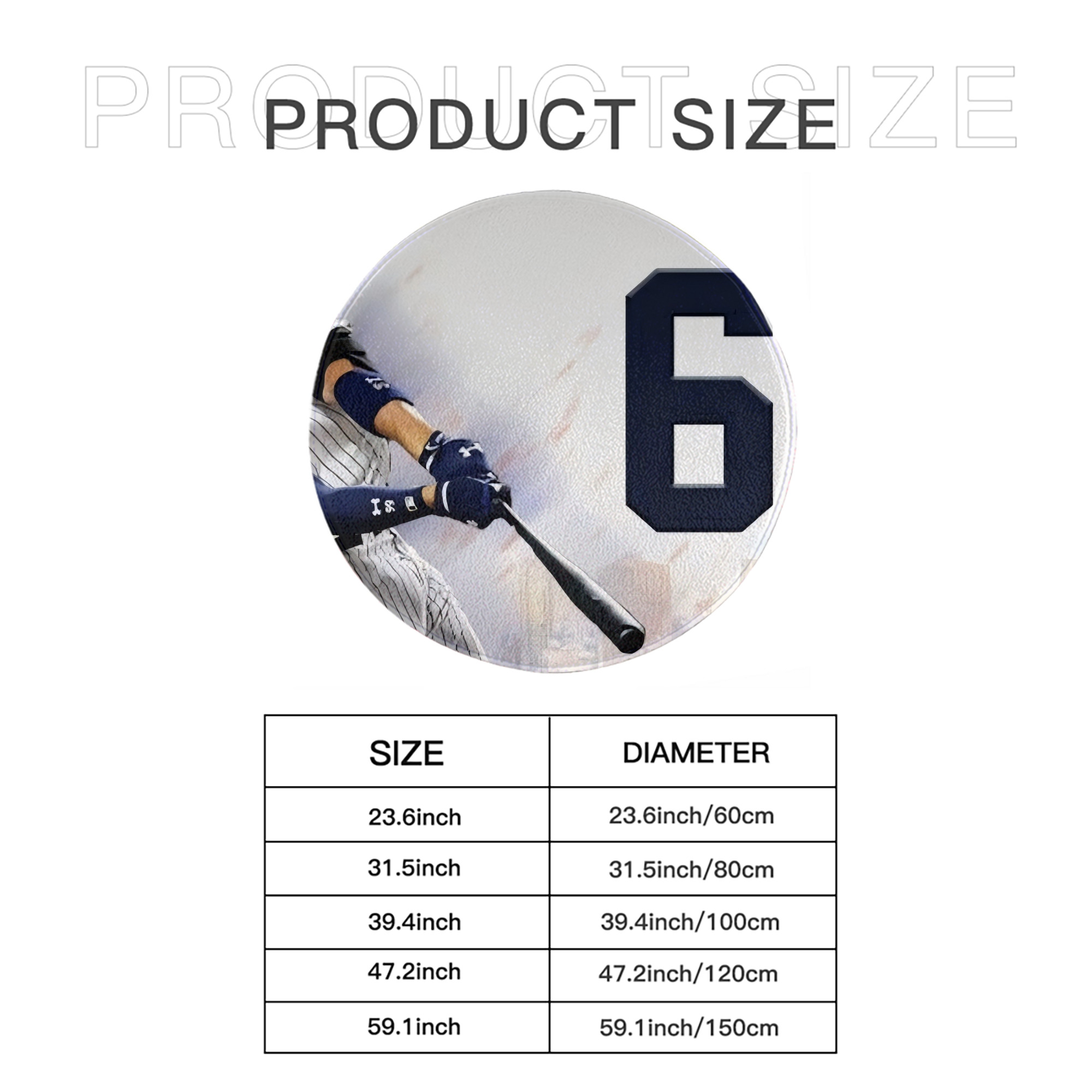 Aaron Judge 62 Home Runs Round Floor Mat – Soft Flannel & High-Density Sponge Core – Non-Slip Dot Backing – Durable Stitched Edges – Quick-Dry & Breathable – Perfect For Home, Bathroom & Living Room