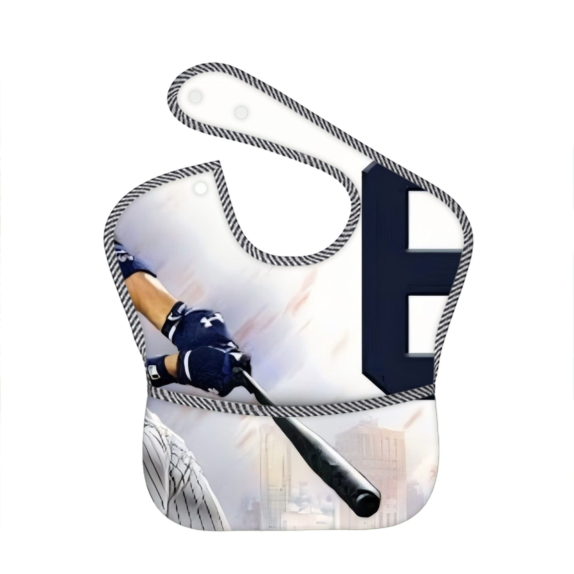 Aaron Judge 62 Home Runs Adjustable Waterproof Toddler Bib – Full-Print Durable Polyester – Foldable Crumb Pocket – Easy Snap Closure – Soft