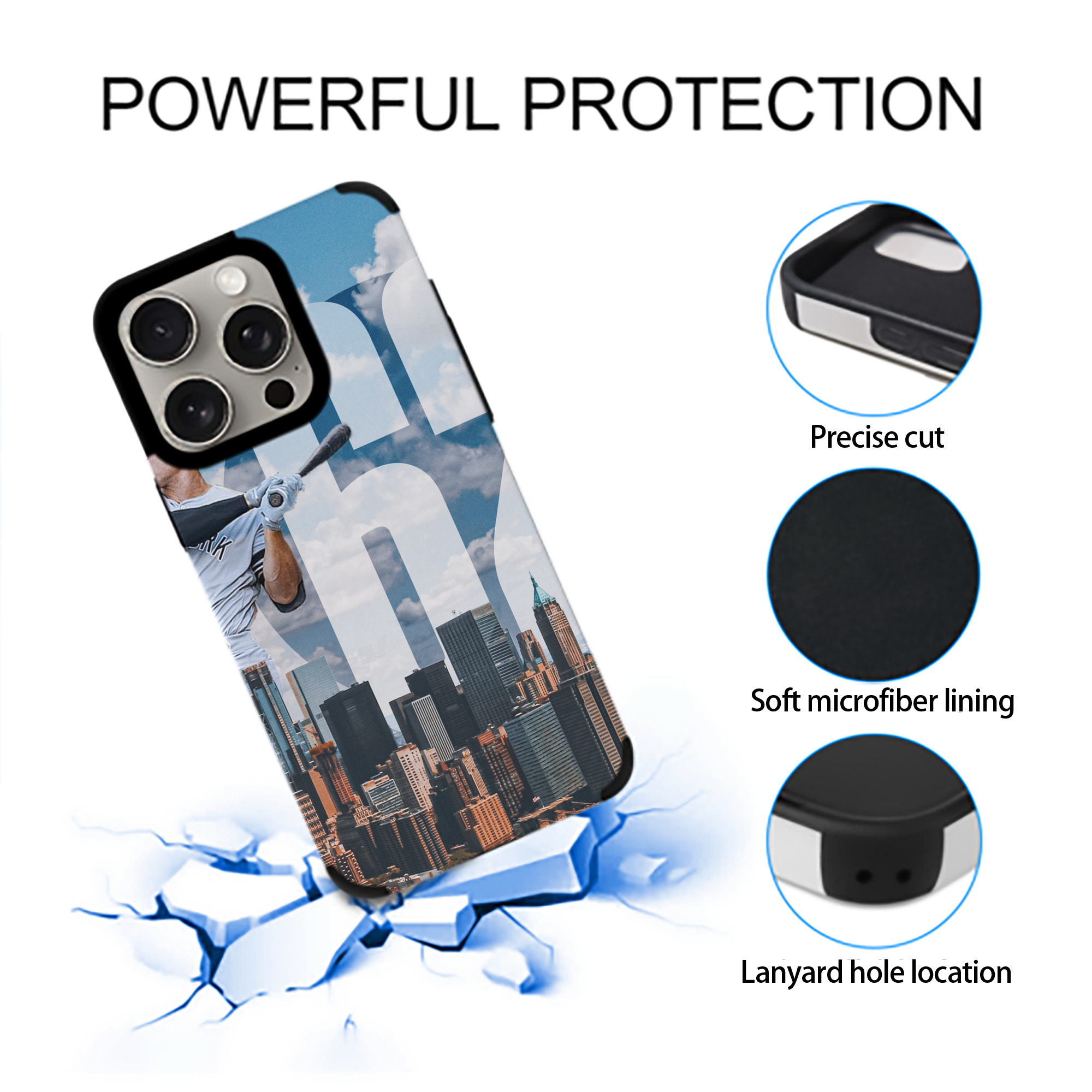 Aaron Judge 62 Home Runs IPhone 15 Pro Max PU Leather Case – Soft Lining, 360° Protection – Precise Fit, 3D Buttons, Easy Charging – Anti-Yellowing, Easy To Clean