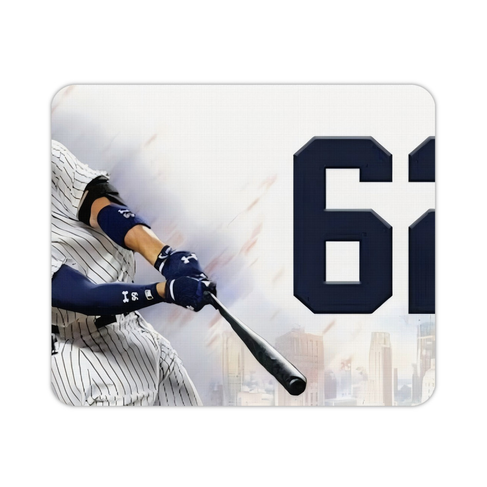 Aaron Judge 62 Home Runs Durable Rubber Mouse Pad With Stitched Edges, Waterproof, Non-Slip Surface, Ultra-Thin Design For Gaming, Office