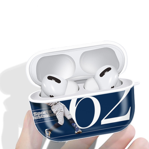 Aaron Judge 62 Home Runs AirPods Pro Hard Case White With Keychain, Durable Flexible PC, Precise Cutouts, Anti-Fingerprint, Yellowing & Scratch Resistant, Full Protection, Washable