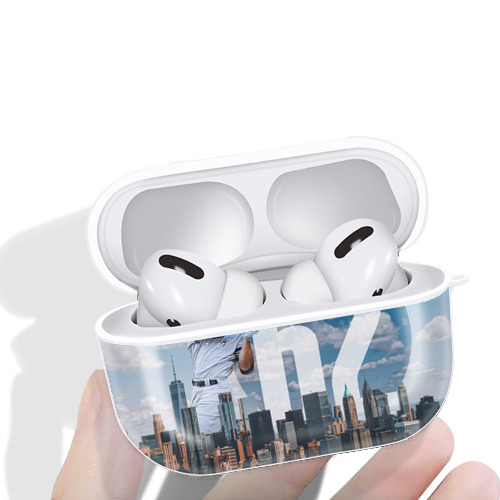 Aaron Judge 62 Home Runs AirPods Pro Hard Case White With Keychain, Durable Flexible PC, Precise Cutouts, Anti-Fingerprint, Yellowing & Scratch Resistant, Full Protection, Washable