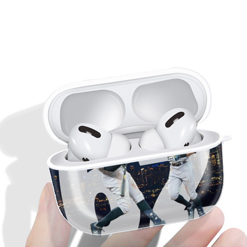 Aaron Judge 62 Home Runs AirPods Pro Hard Case White With Keychain, Durable Flexible PC, Precise Cutouts, Anti-Fingerprint, Yellowing & Scratch Resistant, Full Protection, Washable