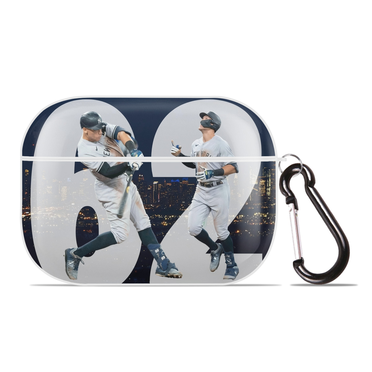 Aaron Judge 62 Home Runs AirPods Pro Hard Case White With Keychain, Durable Flexible PC, Precise Cutouts, Anti-Fingerprint, Yellowing & Scratch Resistant, Full Protection, Washable