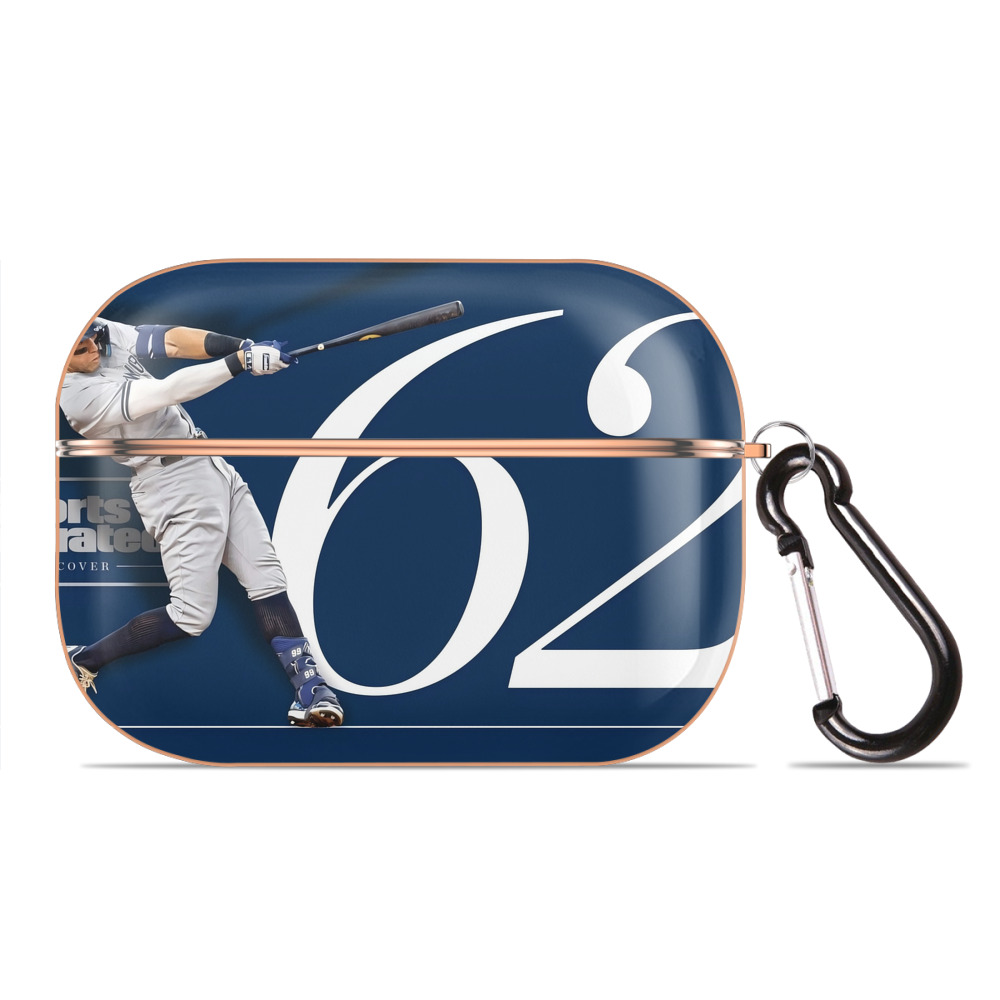 Aaron Judge 62 Home Runs AirPods Pro Protective Case Rose Gold, Flexible PC Material, Precise Fit, Anti-Slip Cover, Full Protection, Fingerprint Resistant, Washable With Keychain