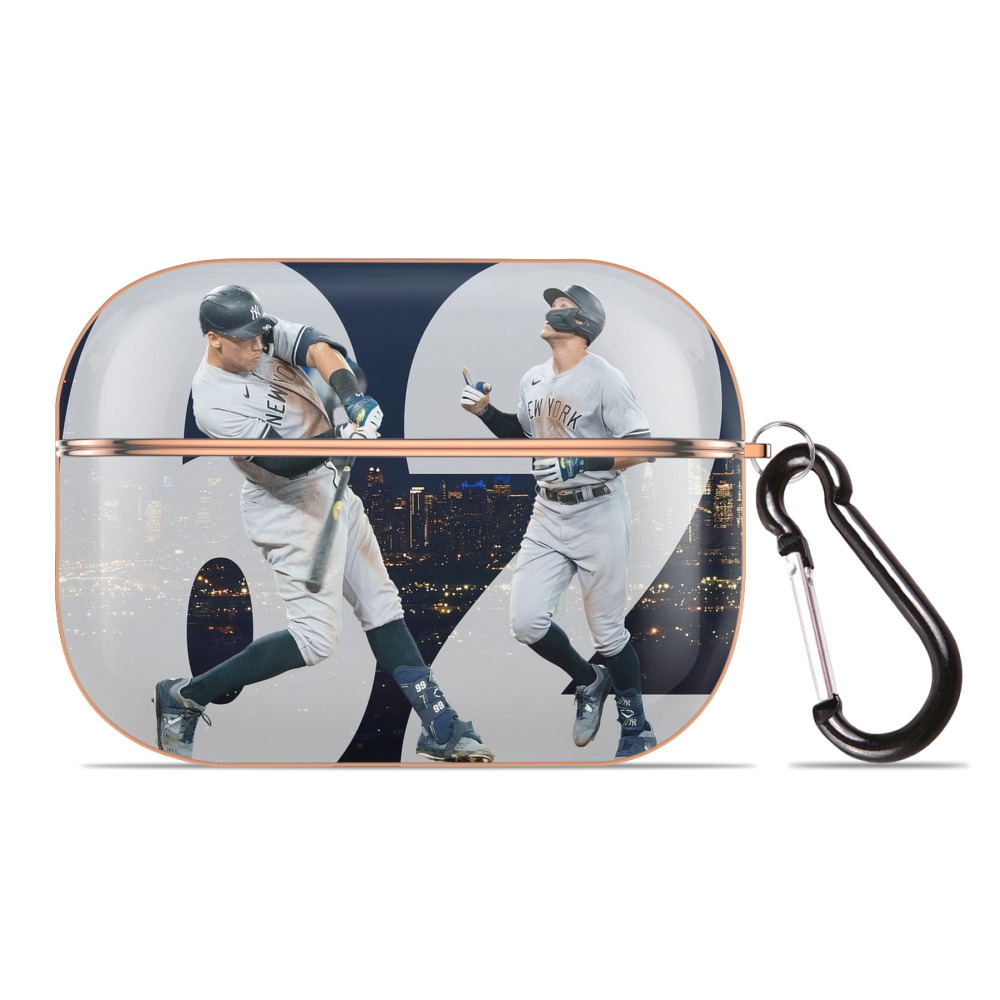Aaron Judge 62 Home Runs AirPods Pro Protective Case Rose Gold, Flexible PC Material, Precise Fit, Anti-Slip Cover, Full Protection, Fingerprint Resistant, Washable With Keychain
