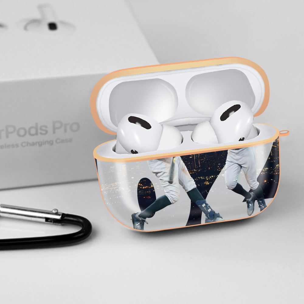 Aaron Judge 62 Home Runs AirPods Pro Protective Case Rose Gold, Flexible PC Material, Precise Fit, Anti-Slip Cover, Full Protection, Fingerprint Resistant, Washable With Keychain