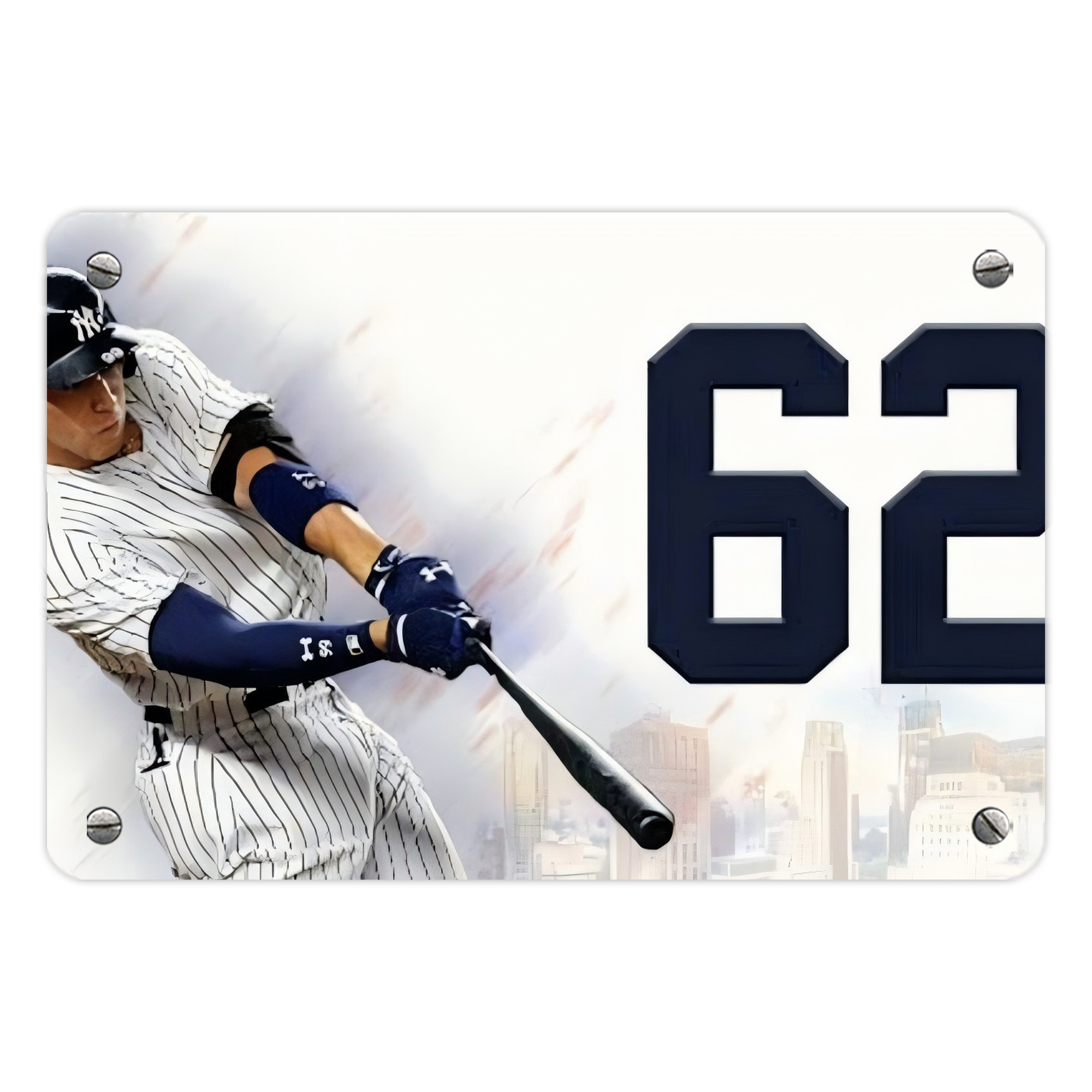 Aaron Judge 62 Home Runs Metal Tin Sign 12x8inch - Premium Full-Print Decorative Wall Art, Durable Rust-Resistant Metal Plaque For Living Room, Bedroom, Kitchen, Office, Bar Décor