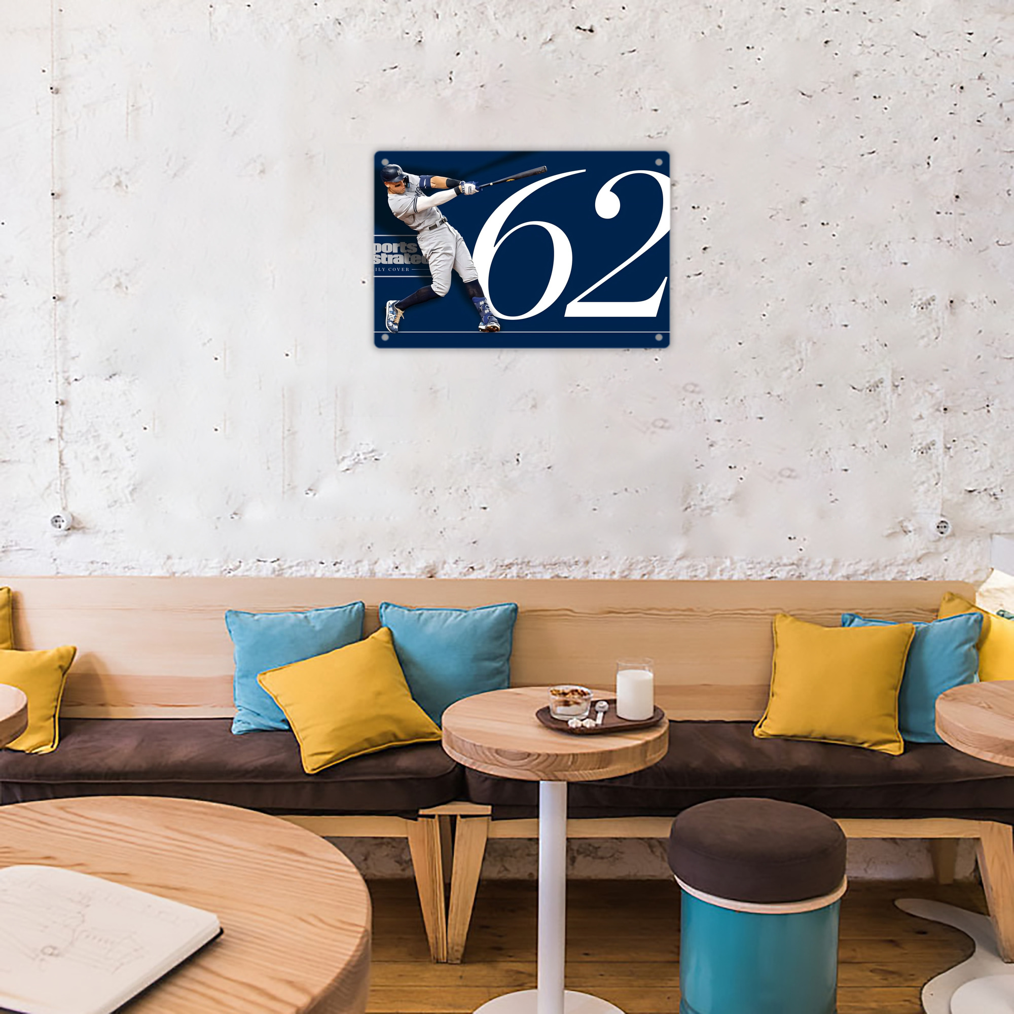 Aaron Judge 62 Home Runs Decorative Aluminum Plaque – Horizontal Design – Durable, Stylish, Easy To Install – Ideal For Home, Office, Bar, And More