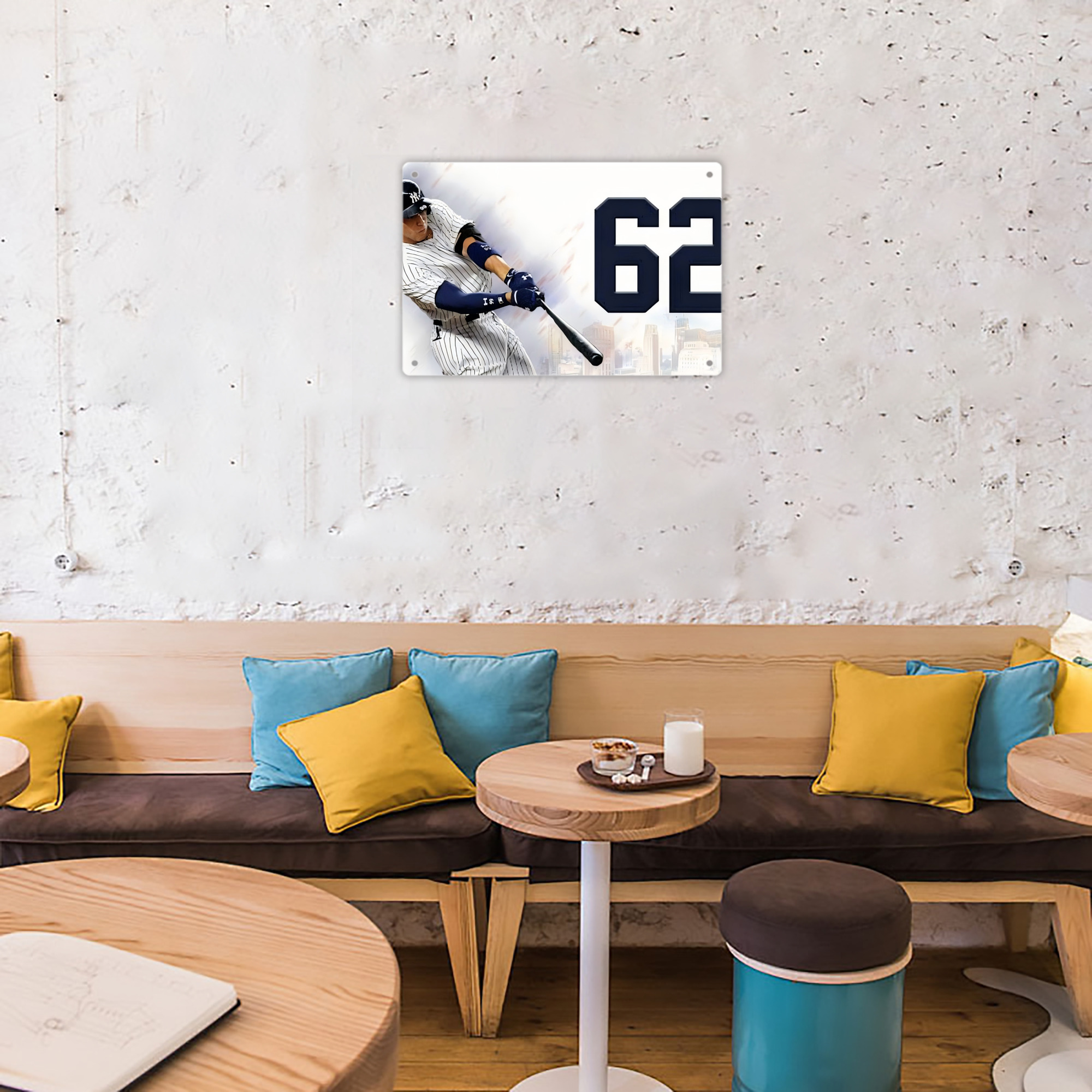 Aaron Judge 62 Home Runs Decorative Aluminum Plaque – Horizontal Design – Durable, Stylish, Easy To Install – Ideal For Home, Office, Bar, And More