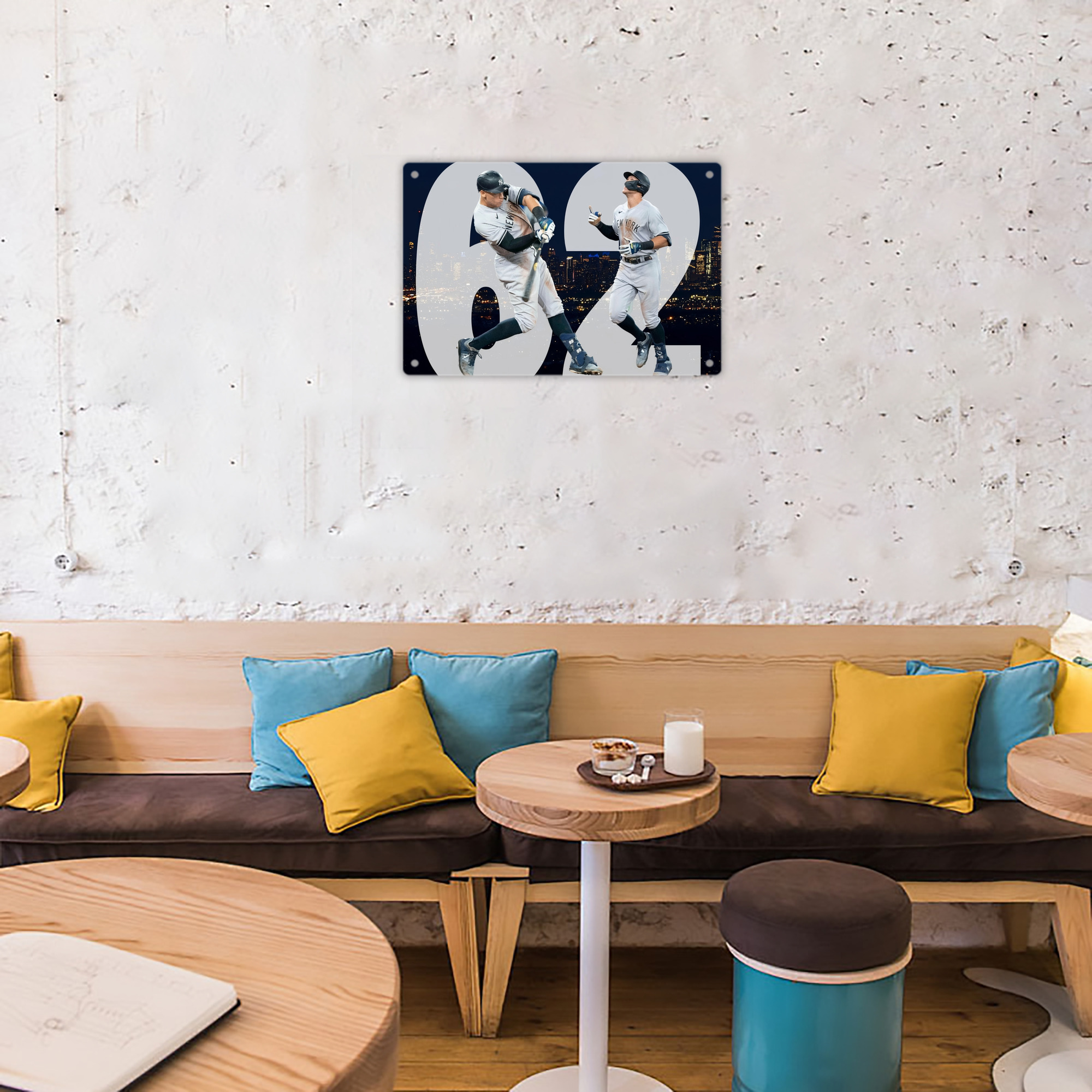 Aaron Judge 62 Home Runs Decorative Aluminum Plaque – Horizontal Design – Durable, Stylish, Easy To Install – Ideal For Home, Office, Bar, And More