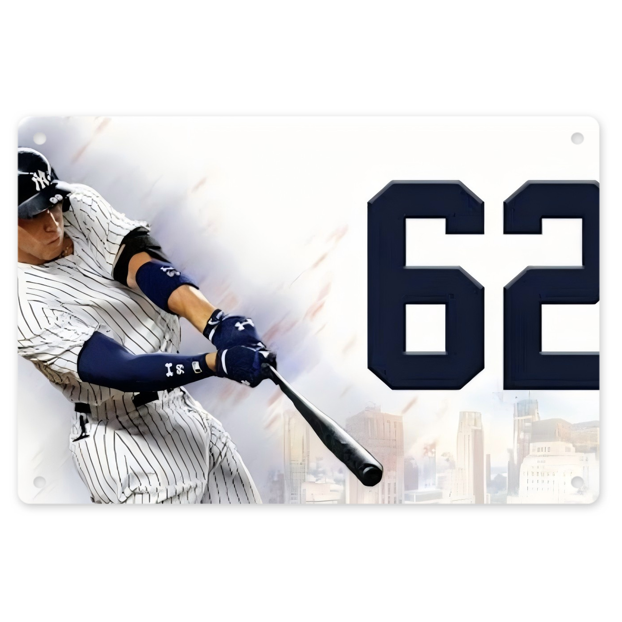 Aaron Judge 62 Home Runs Decorative Aluminum Plaque – Horizontal Design – Durable, Stylish, Easy To Install – Ideal For Home, Office, Bar, And More