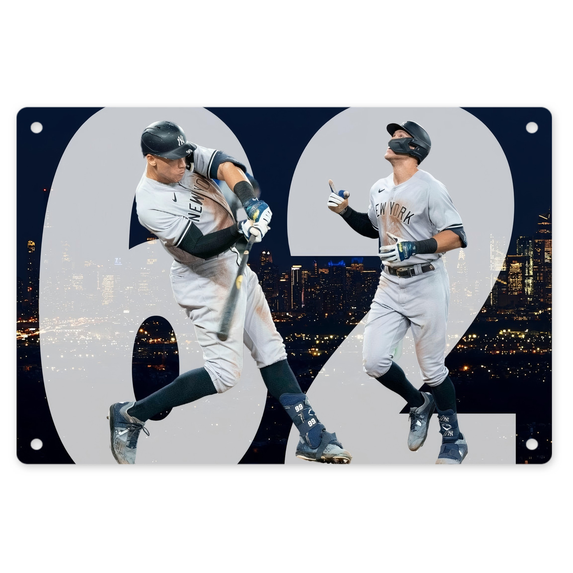 Aaron Judge 62 Home Runs Decorative Aluminum Plaque – Horizontal Design – Durable, Stylish, Easy To Install – Ideal For Home, Office, Bar, And More