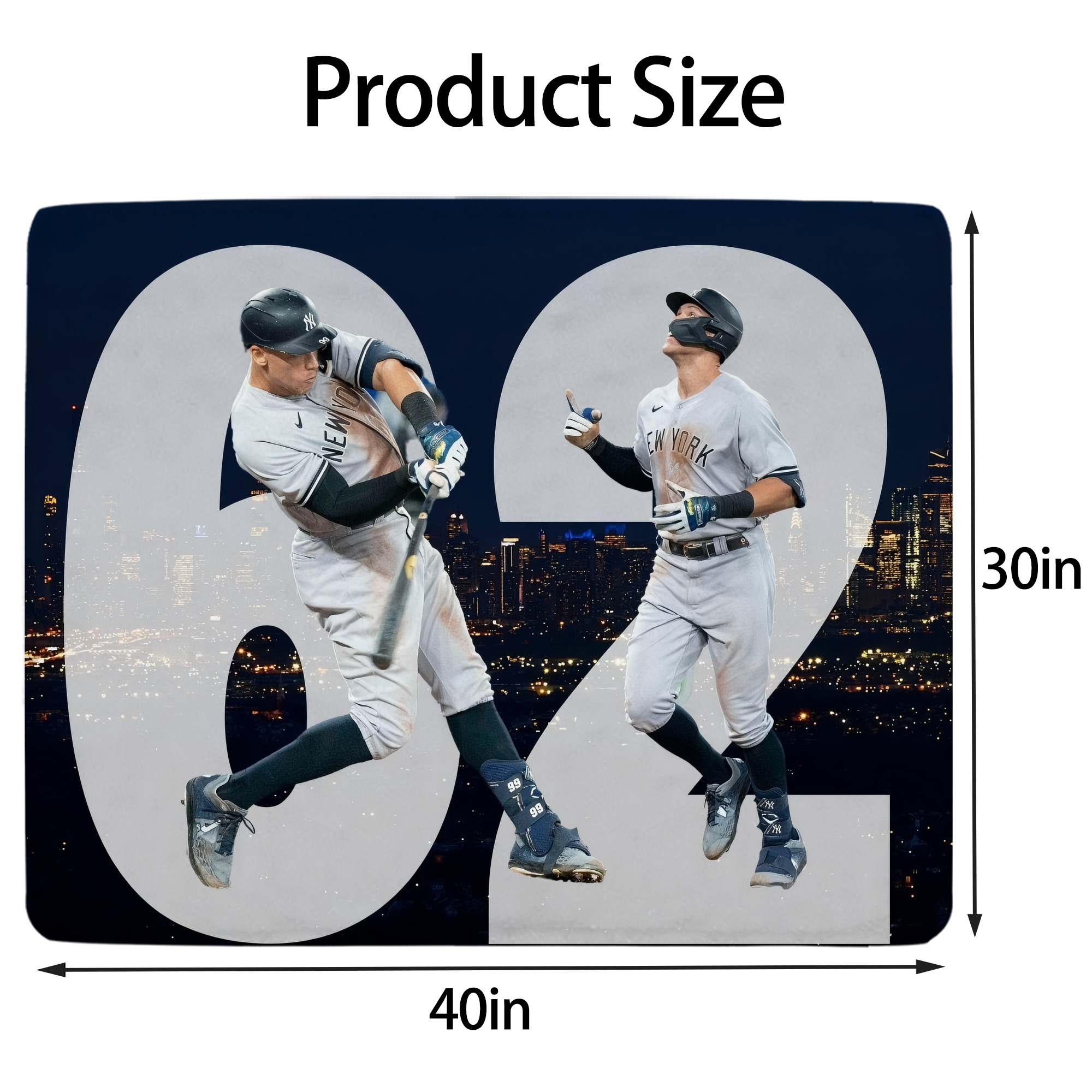 Aaron Judge 62 Home Runs Soft Plush Fleece Blanket 30x40 Inch - 300GSM Flannel, Ultra Soft & Warm, Lightweight & Durable, Perfect For Kids, Adults, Couch, Bed, Camping, Travel, Gift For Family & Friends