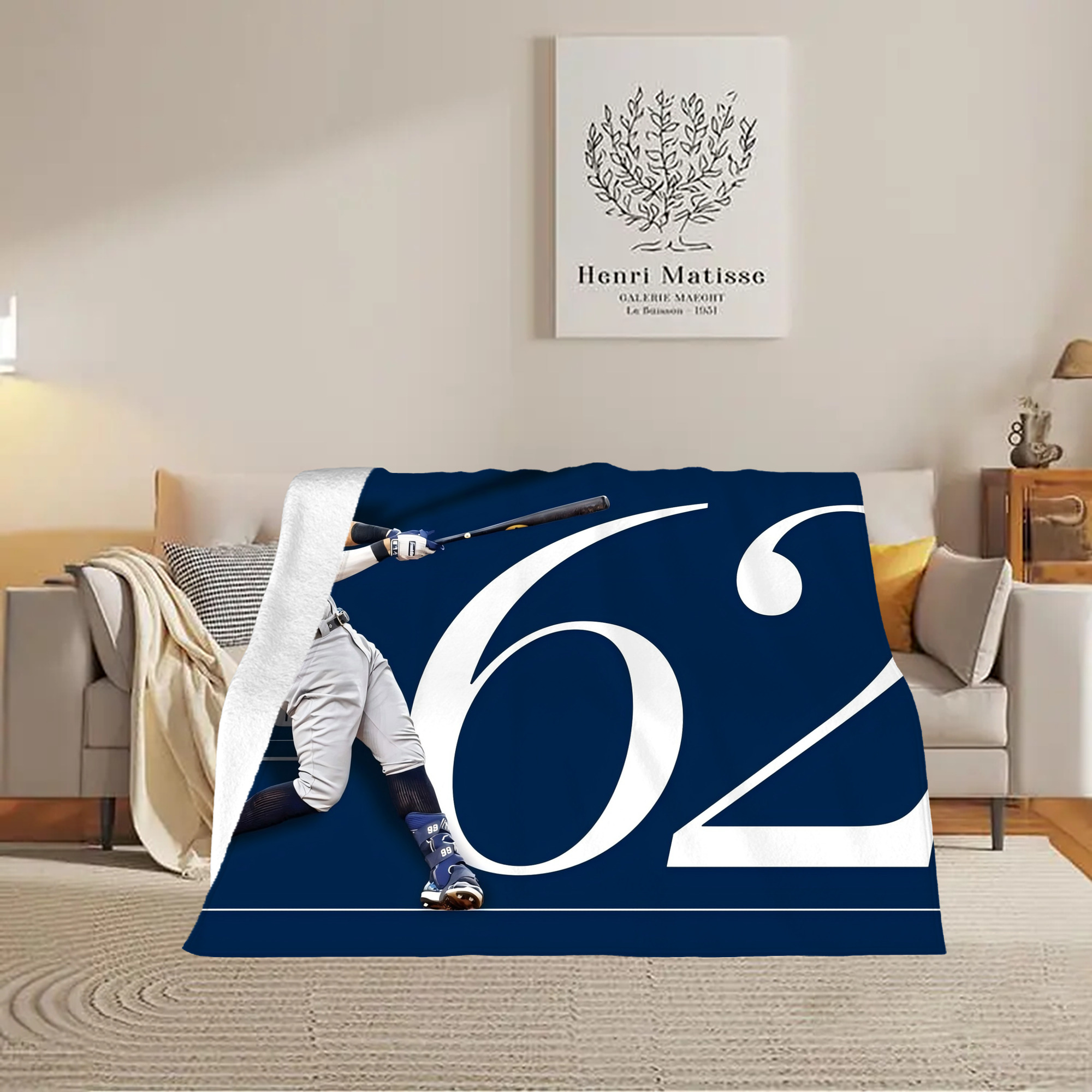 Aaron Judge 62 Home Runs Soft Plush Fleece Blanket 30x40 Inch - 300GSM Flannel, Ultra Soft & Warm, Lightweight & Durable, Perfect For Kids, Adults, Couch, Bed, Camping, Travel, Gift For Family & Friends