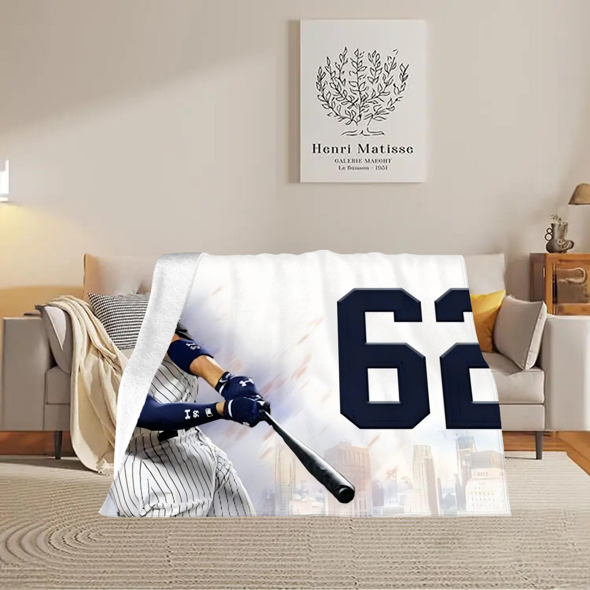 Aaron Judge 62 Home Runs Soft Plush Fleece Blanket 30x40 Inch - 300GSM Flannel, Ultra Soft & Warm, Lightweight & Durable, Perfect For Kids, Adults, Couch, Bed, Camping, Travel, Gift For Family & Friends