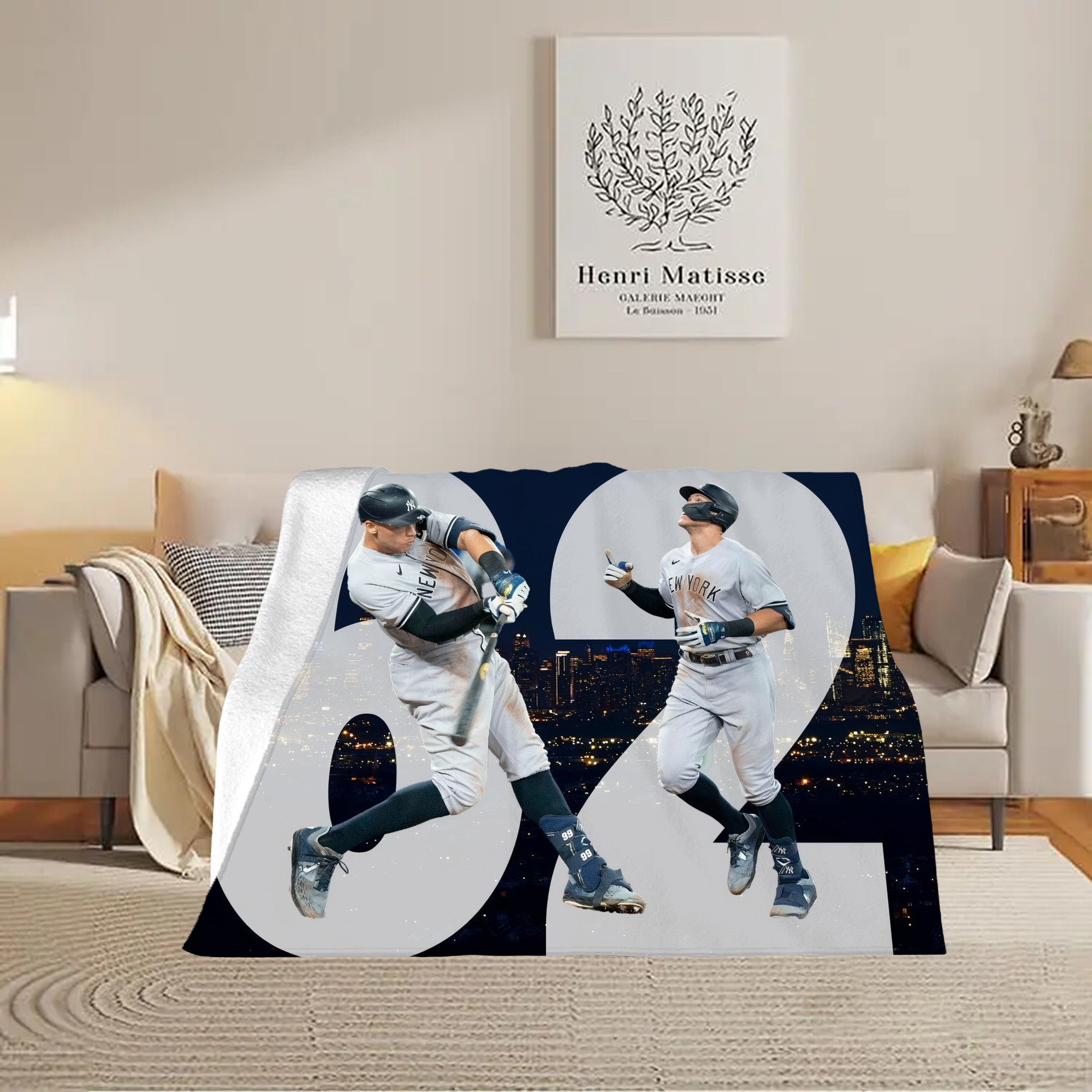 Aaron Judge 62 Home Runs Soft Plush Fleece Blanket 30x40 Inch - 300GSM Flannel, Ultra Soft & Warm, Lightweight & Durable, Perfect For Kids, Adults, Couch, Bed, Camping, Travel, Gift For Family & Friends