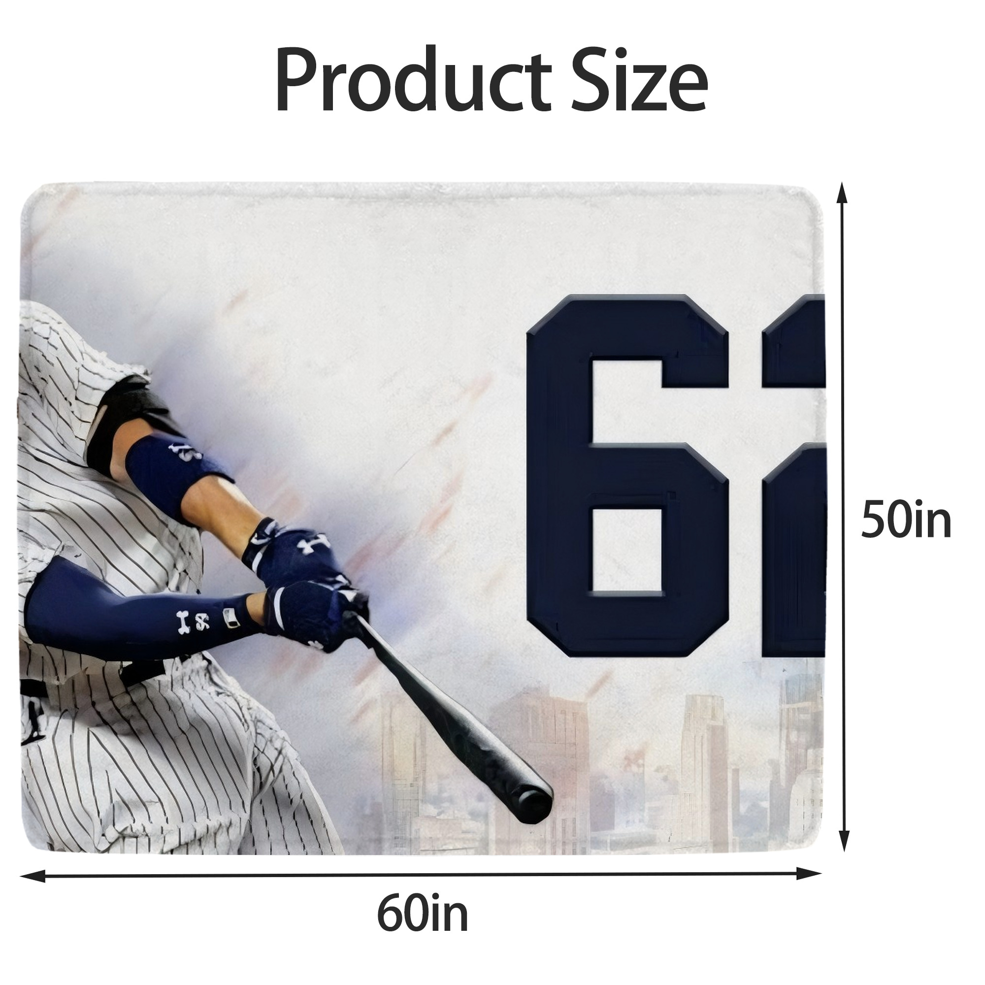 Aaron Judge 62 Home Runs Soft Fleece Throw Blanket 50 X 60 Inch – Super Soft, Lightweight, And Durable – Perfect For Sofa, Bed, Camping, And More – Ideal Gift For Family And Friends