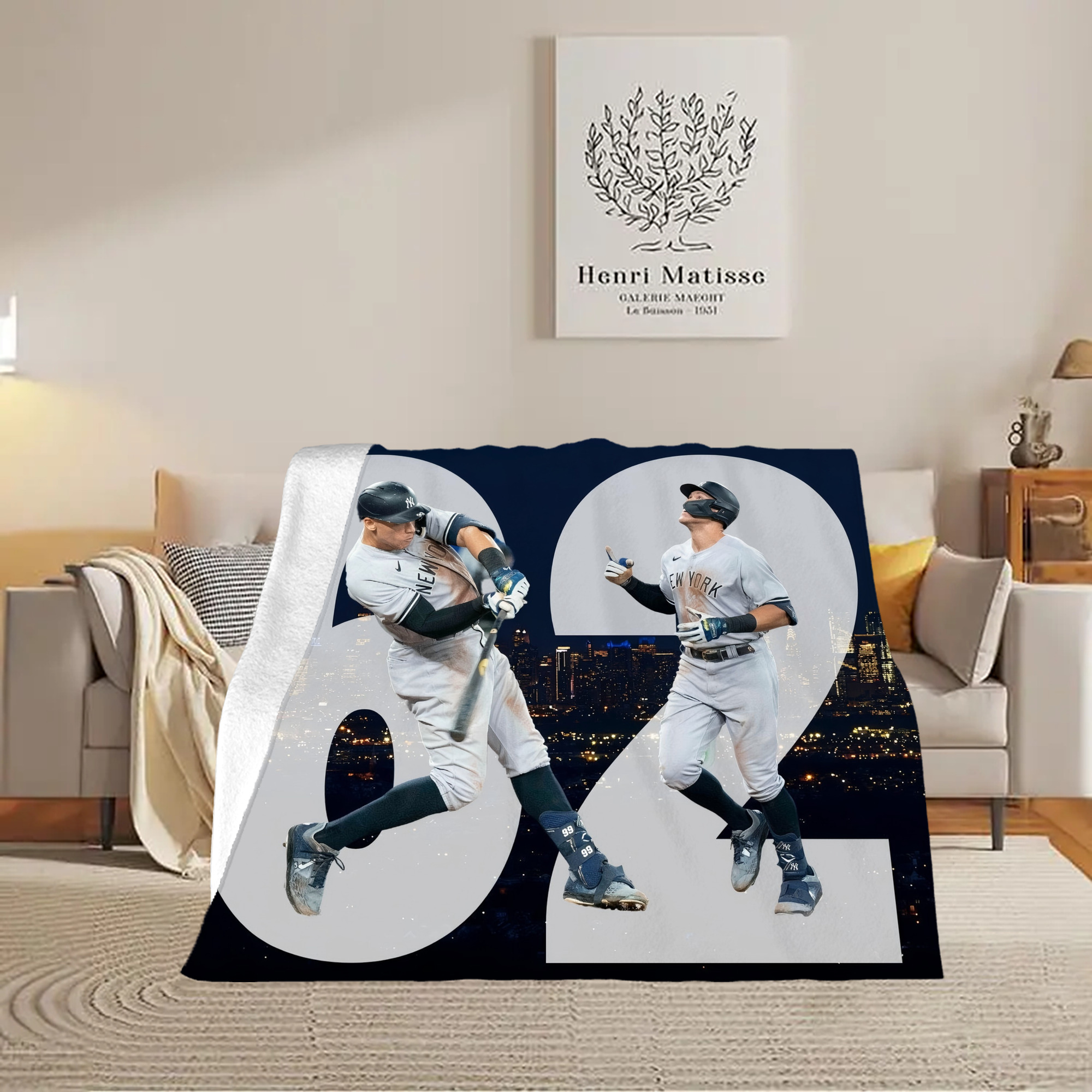 Aaron Judge 62 Home Runs Soft Fleece Throw Blanket 50 X 60 Inch – Super Soft, Lightweight, And Durable – Perfect For Sofa, Bed, Camping, And More – Ideal Gift For Family And Friends