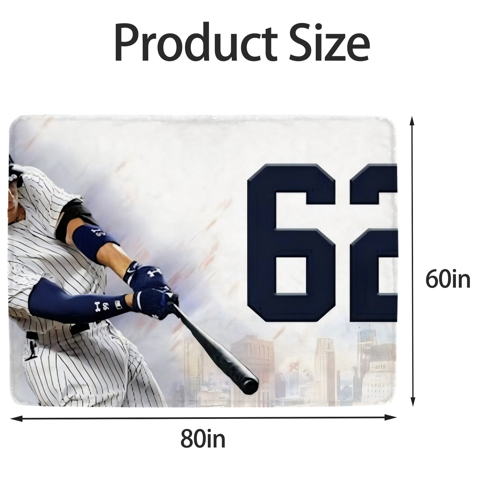 Aaron Judge 62 Home Runs Soft Fleece Throw Blanket 60 X 80 Inch – Super Soft, Lightweight, And Durable – Perfect For Sofa, Bed, Camping, And More – Ideal Gift For Family And Friends