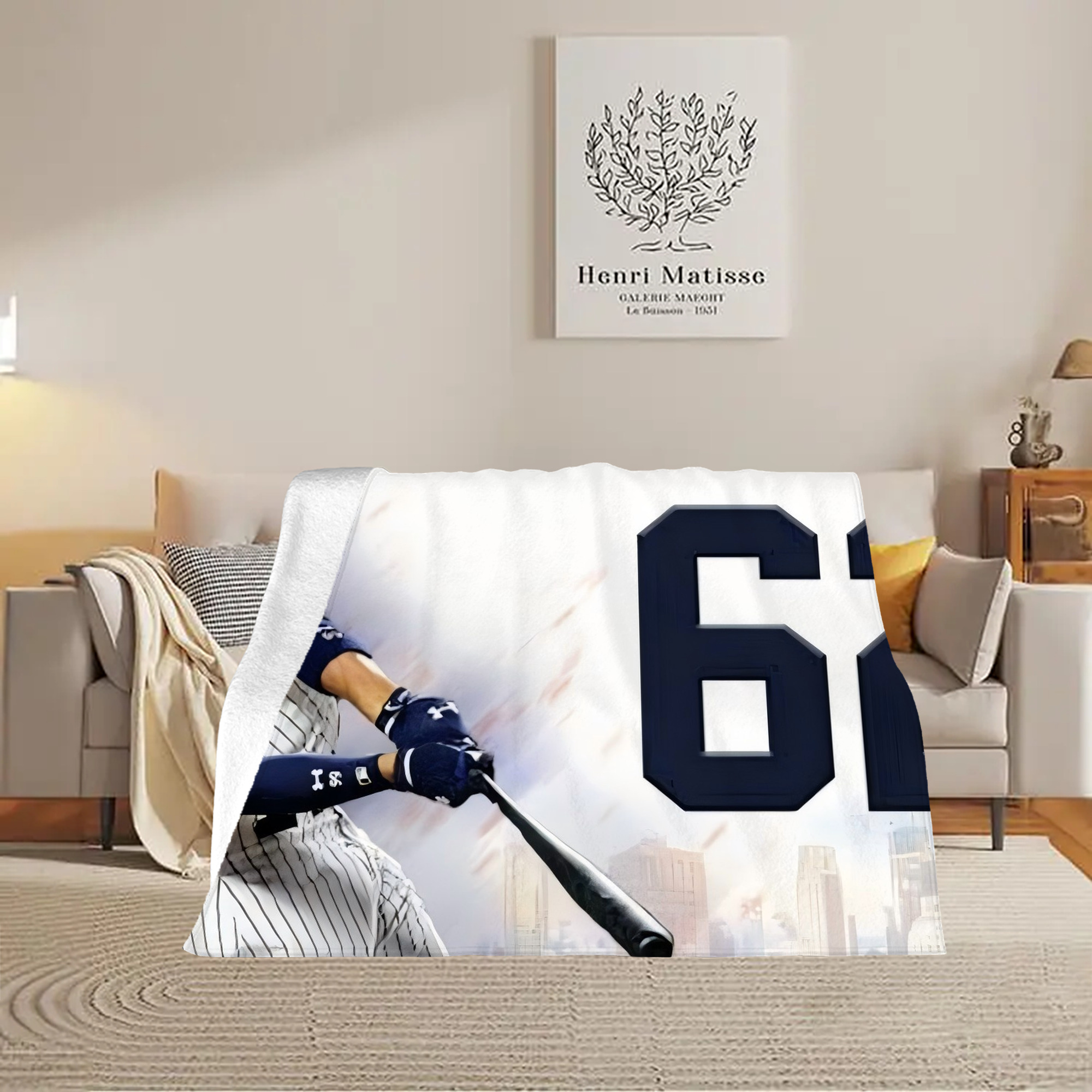 Aaron Judge 62 Home Runs Soft Fleece Throw Blanket 60 X 80 Inch – Super Soft, Lightweight, And Durable – Perfect For Sofa, Bed, Camping, And More – Ideal Gift For Family And Friends