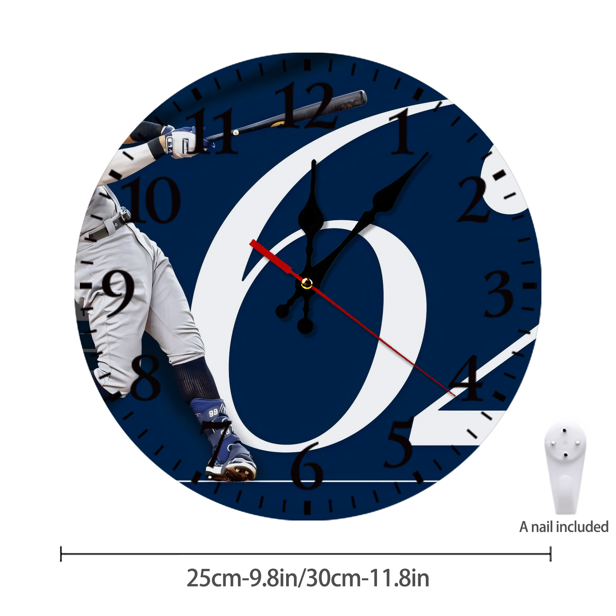 Aaron Judge 62 Home Runs Silent Round Wall Clock – Modern & Stylish DIY Design, Durable Wood Construction, Easy To Install – Perfect For Office, Bedroom, Living Room, And More