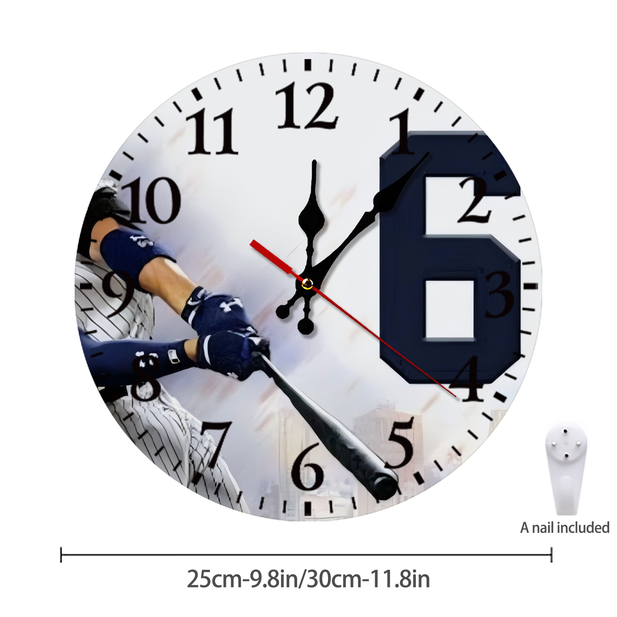 Aaron Judge 62 Home Runs Silent Round Wall Clock – Modern & Stylish DIY Design, Durable Wood Construction, Easy To Install – Perfect For Office, Bedroom, Living Room, And More