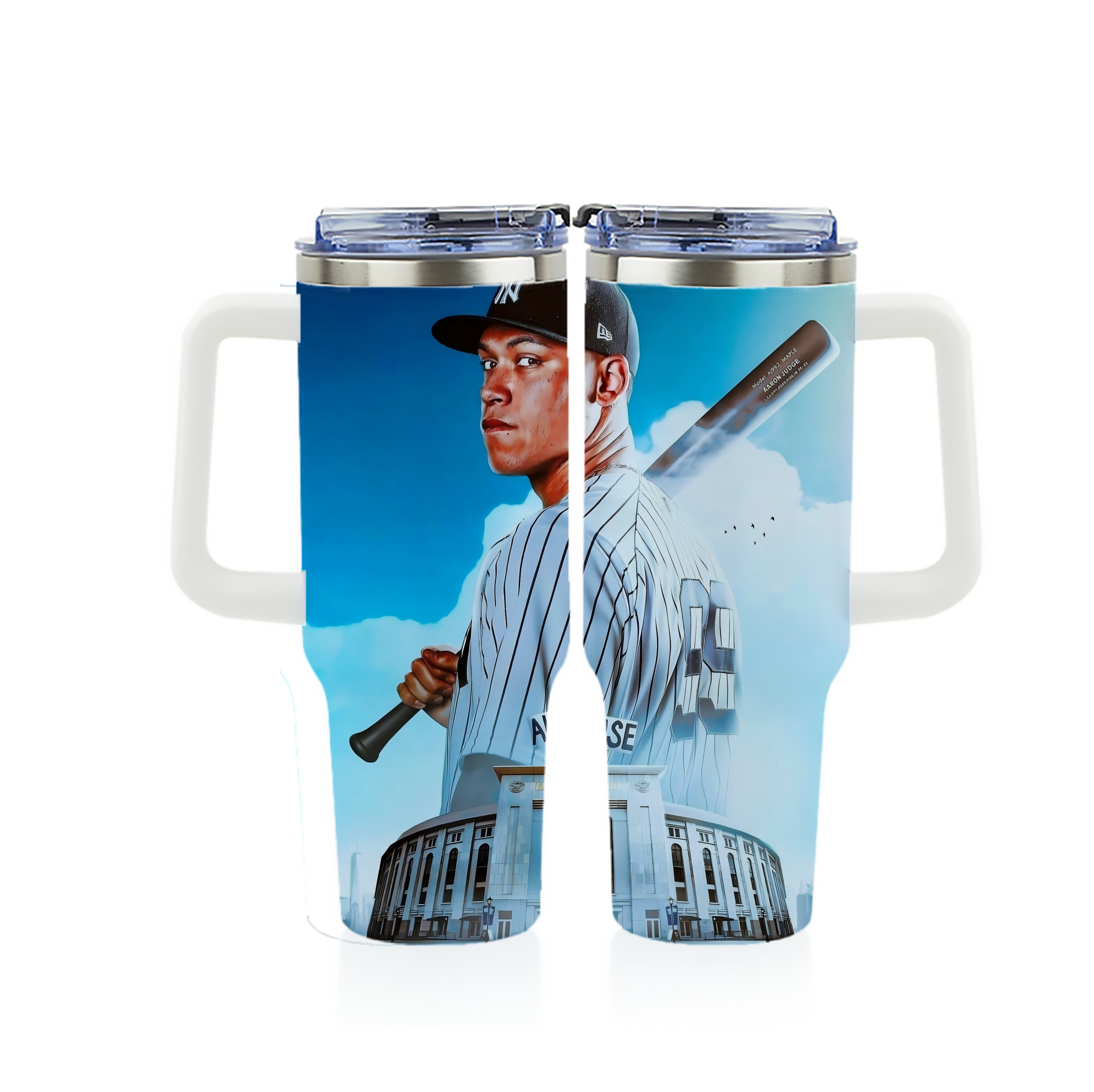 Aaron Judge 99 All Rise 40oz Full Wrap Car Tumbler – Durable Stainless Steel Travel Mug With Vibrant UV Print – Double Wall Insulated, Fits Most Car Cup Holders