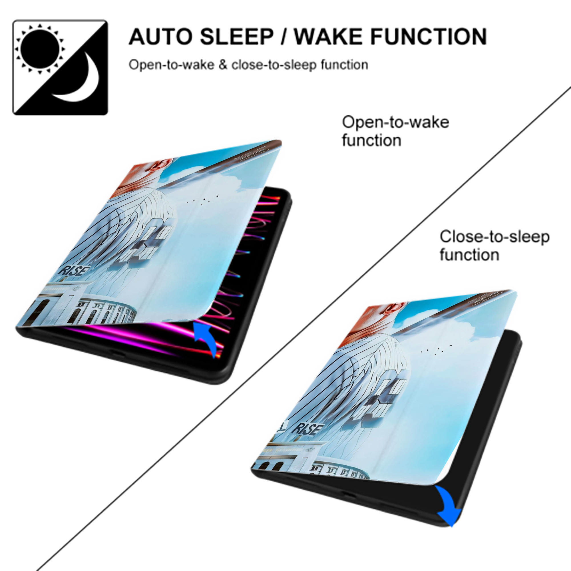 Aaron Judge 99 All Rise IPad Book-Style Case With Pencil Slot – Slim PU & TPU Cover – Full Protection, Precise Fit, Water & Scratch Resistant