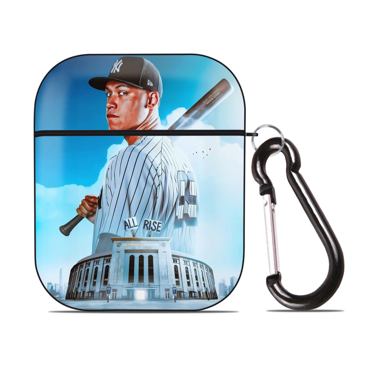Aaron Judge 99 All Rise AirPods 2 Case Hard Shell Black, Flexible PC Material, Precise Cutouts, Full Protection, Anti-Fingerprint, Washable, Includes Keychain – Durable & Slim Design