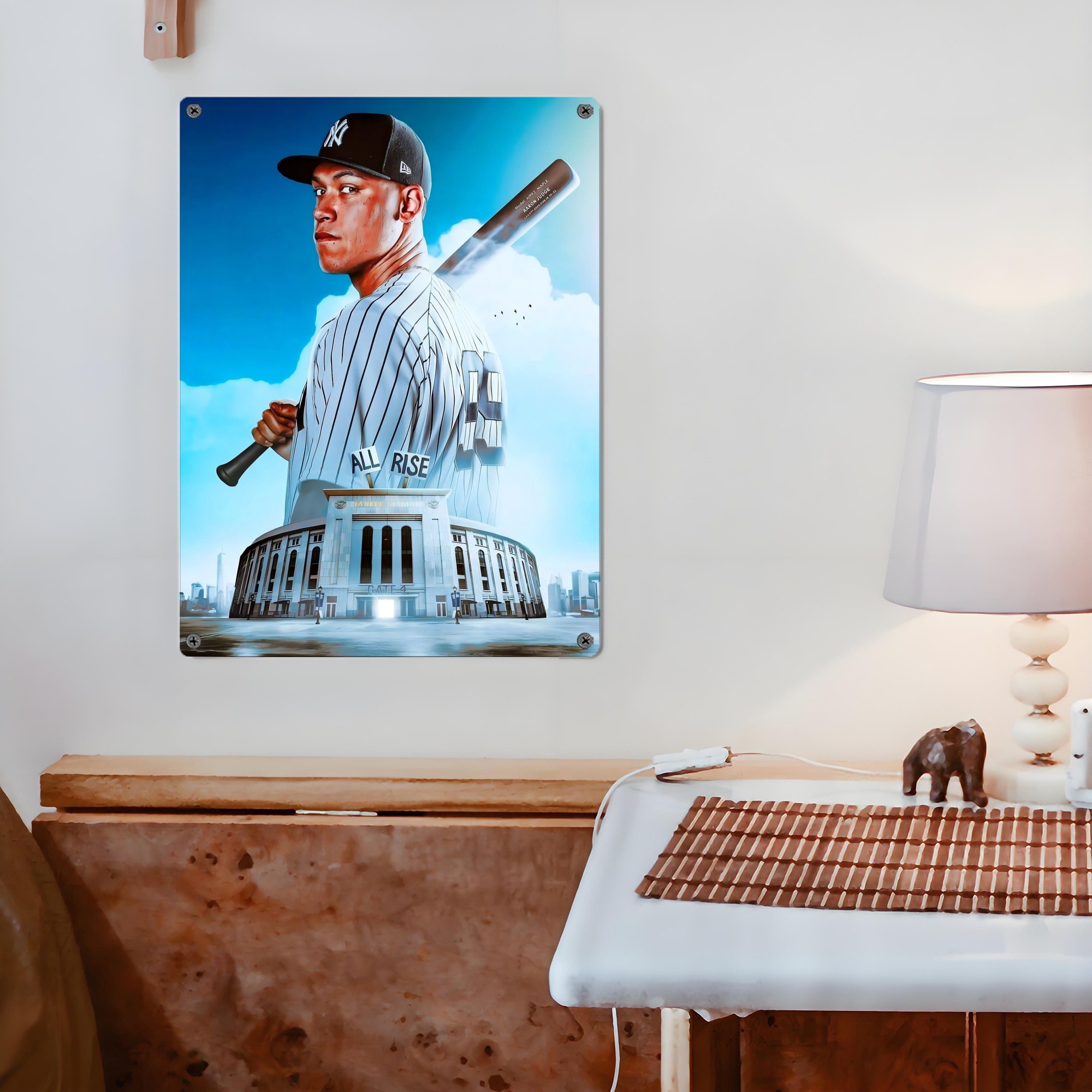 Aaron Judge 99 All Rise Vintage Metal Tin Sign 12x16inch – Retro Wall Art Decor For Home, Bar, Kitchen, Bedroom, Office – Durable Iron Sheet Poster, Easy To Hang, Full-Color Printing