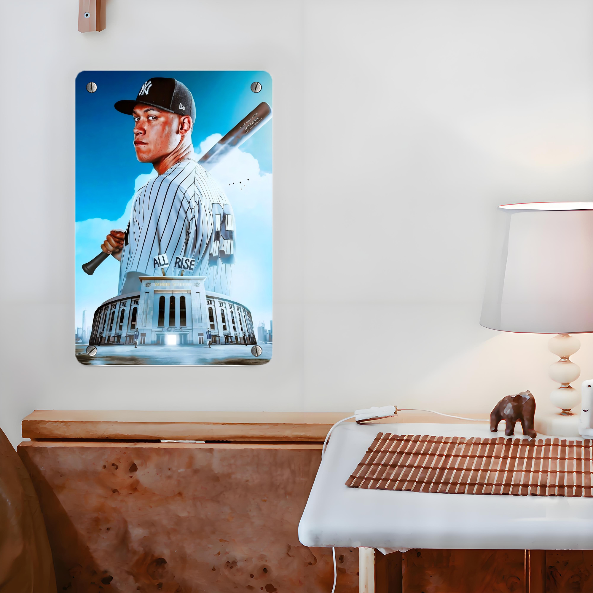 Aaron Judge 99 All Rise Metal Tin Sign 8x12inch - High-Quality Full-Print Decorative Wall Art, Durable Rust-Resistant Metal Plaque For Living Room, Bedroom, Kitchen, Office, Bar Décor