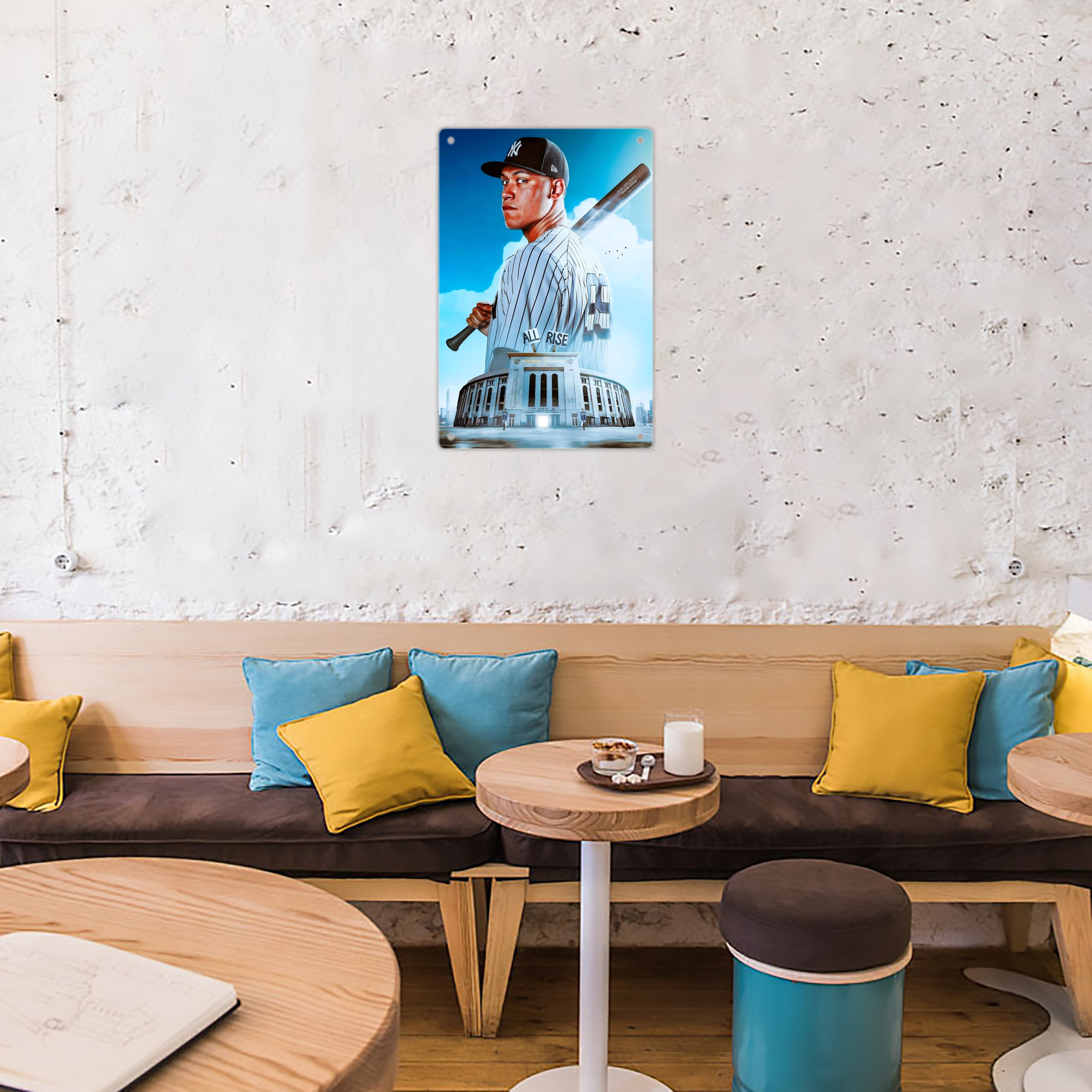 Aaron Judge 99 All Rise 8x12inch Vertical Aluminum Sign - Durable Fade-Resistant Indoor/Outdoor Safety & Information Plaque For Office, Hotel, Restaurant, Bar, Public Spaces