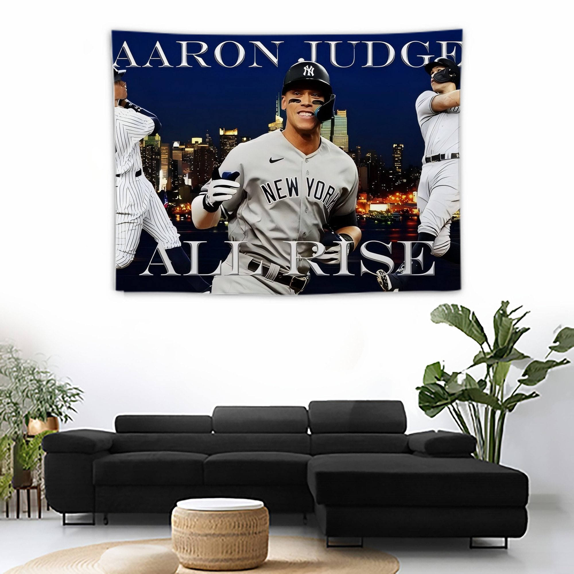 Aaron Judge 99 All Rise Wall Tapestry For Bedroom Aesthetic – Boho Style Polyester Fabric Wall Hanging With Hooks – 60 X 90 Inch Large Size, Lightweight, Durable, Easy To Hang
