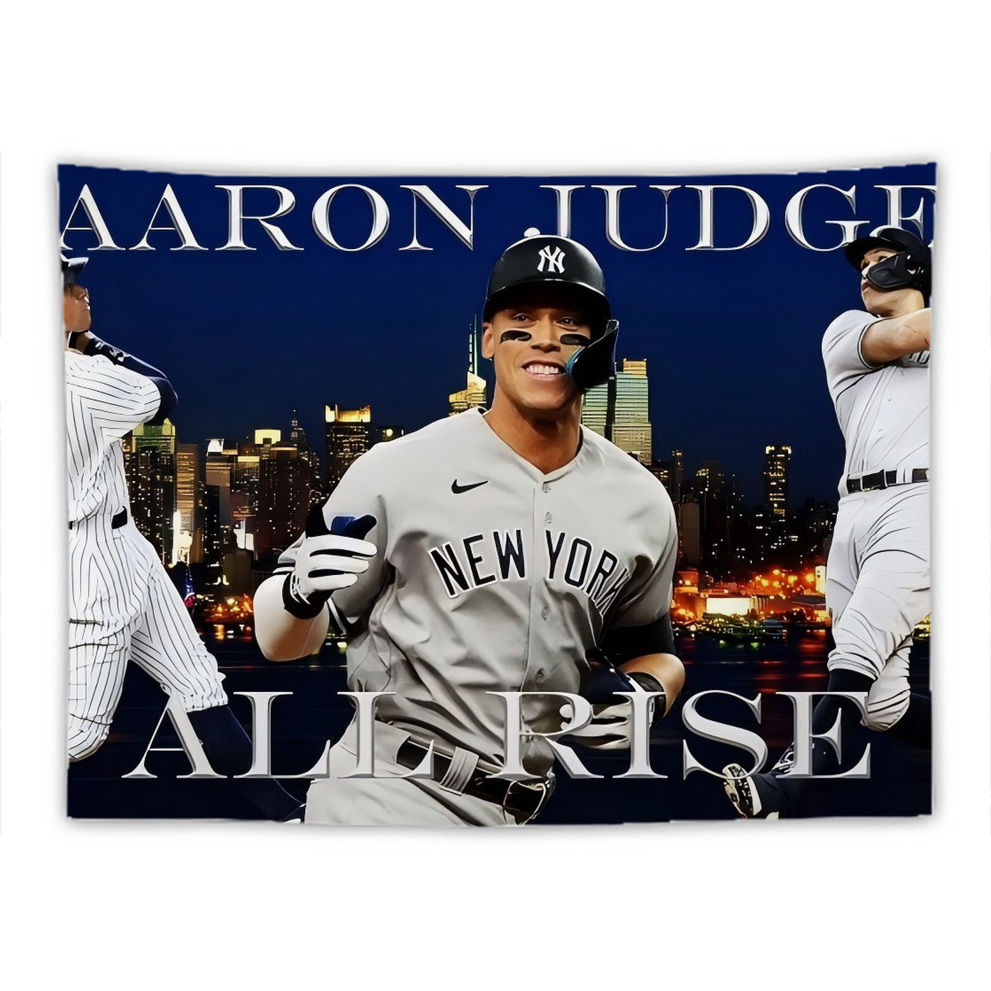 Aaron Judge 99 All Rise Wall Tapestry For Bedroom Aesthetic – Boho Style Polyester Fabric Wall Hanging With Hooks – 60 X 90 Inch Large Size, Lightweight, Durable, Easy To Hang
