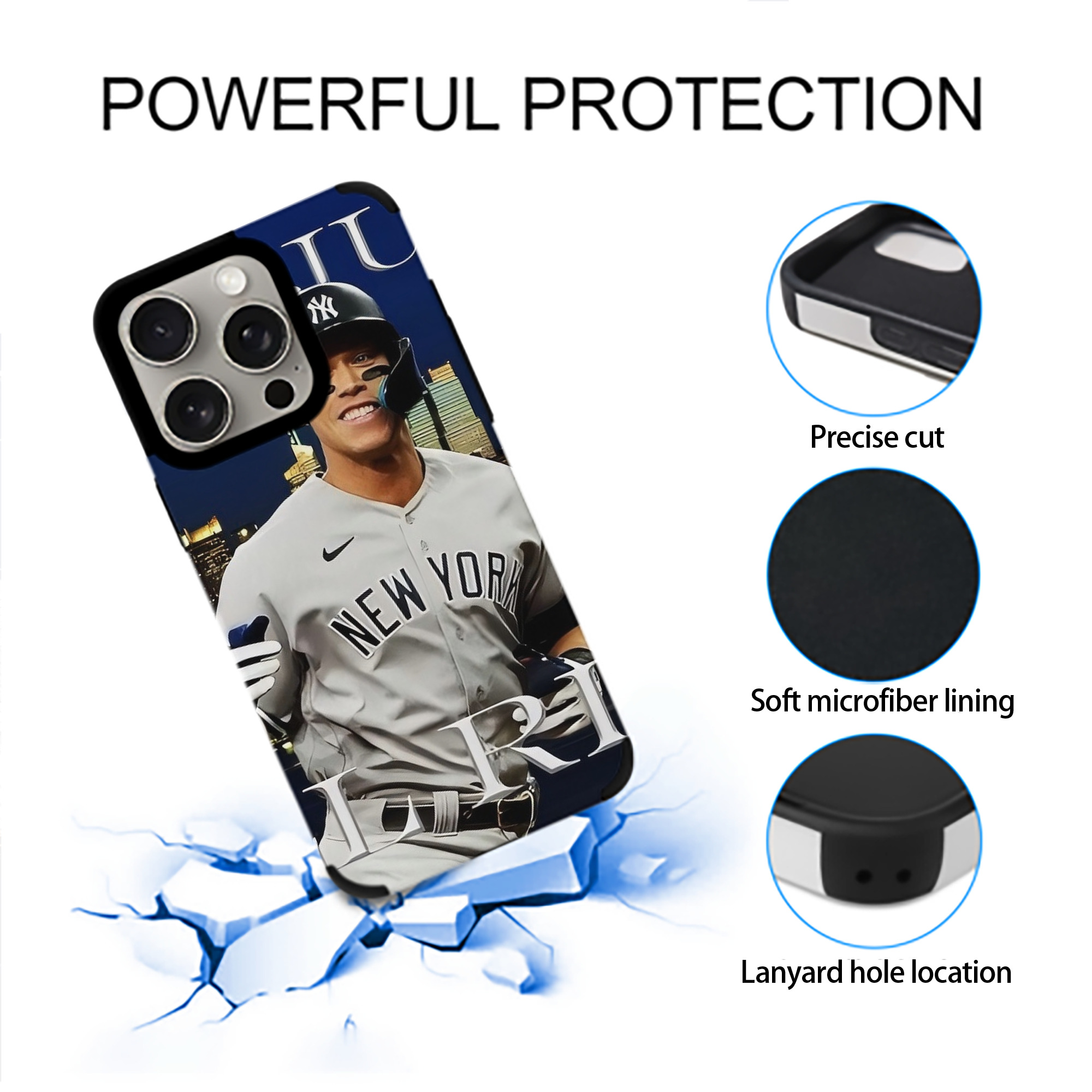 Aaron Judge 99 All Rise IPhone 15 Pro Max PU Leather Case – Soft Lining, 360° Protection – Precise Fit, 3D Buttons, Easy Charging – Anti-Yellowing, Easy To Clean