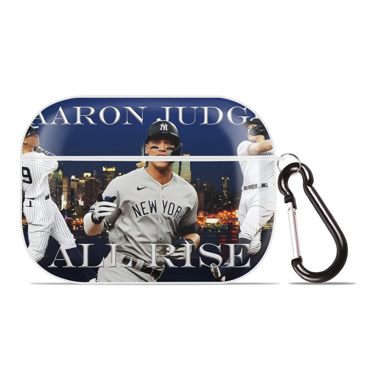 Aaron Judge 99 All Rise AirPods Pro Hard Case White With Keychain, Durable Flexible PC, Precise Cutouts, Anti-Fingerprint, Yellowing & Scratch Resistant, Full Protection, Washable