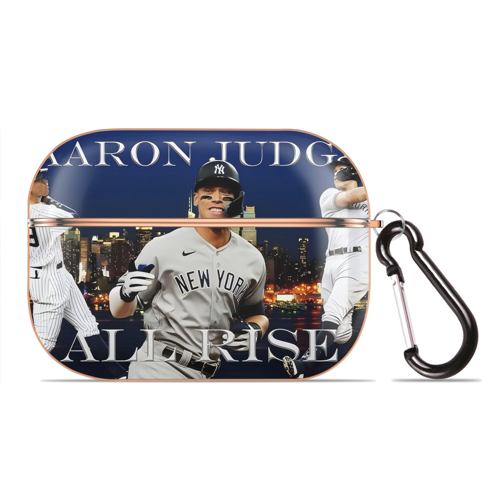 Aaron Judge 99 All Rise AirPods Pro Protective Case Rose Gold, Flexible PC Material, Precise Fit, Anti-Slip Cover, Full Protection, Fingerprint Resistant, Washable With Keychain