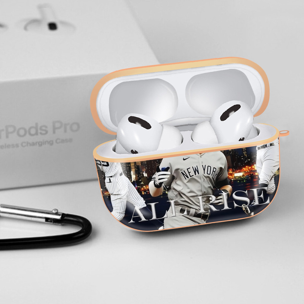 Aaron Judge 99 All Rise AirPods Pro Protective Case Rose Gold, Flexible PC Material, Precise Fit, Anti-Slip Cover, Full Protection, Fingerprint Resistant, Washable With Keychain
