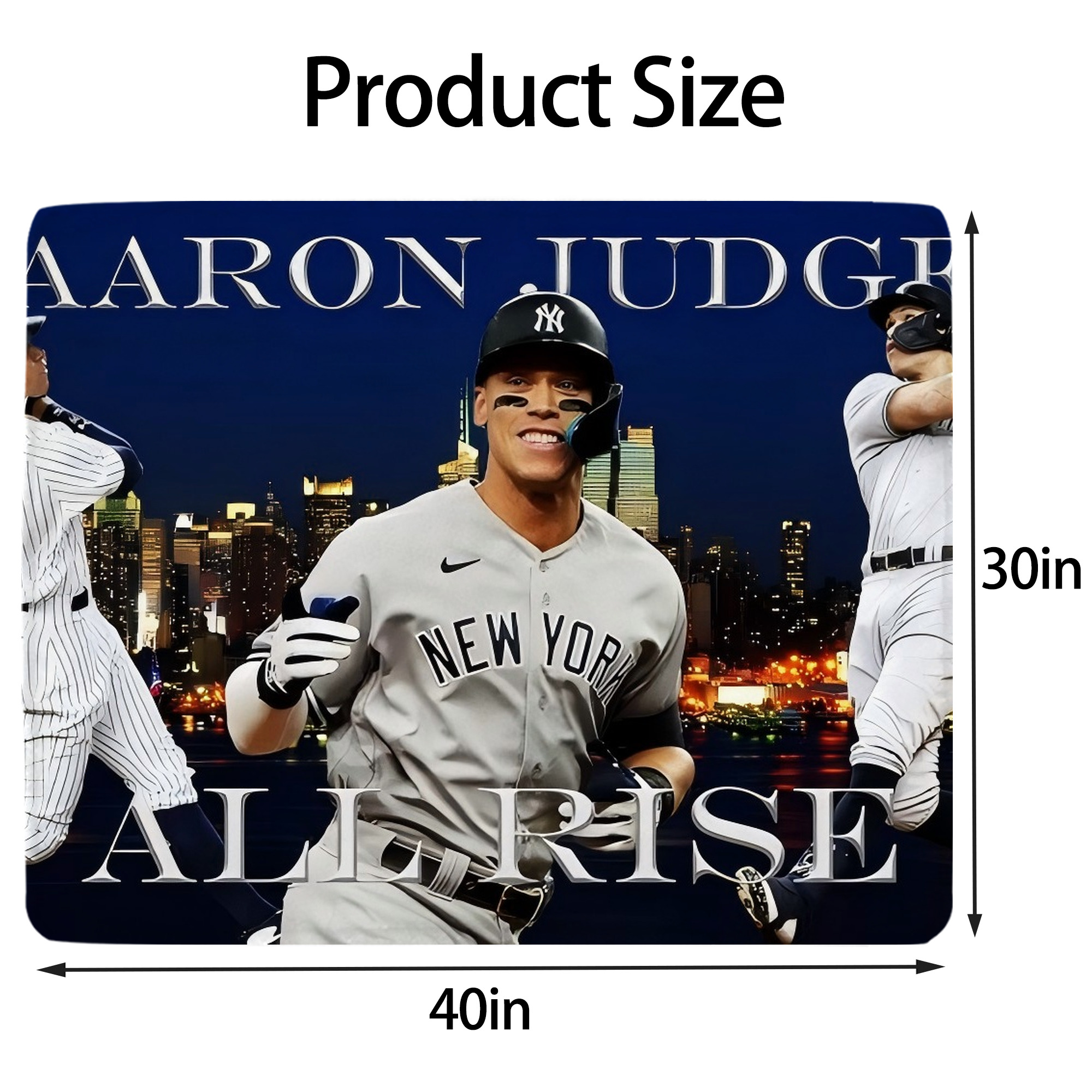 Aaron Judge 99 All Rise Soft Plush Fleece Blanket 30x40 Inch - 300GSM Flannel, Ultra Soft & Warm, Lightweight & Durable, Perfect For Kids, Adults, Couch, Bed, Camping, Travel, Gift For Family & Friends