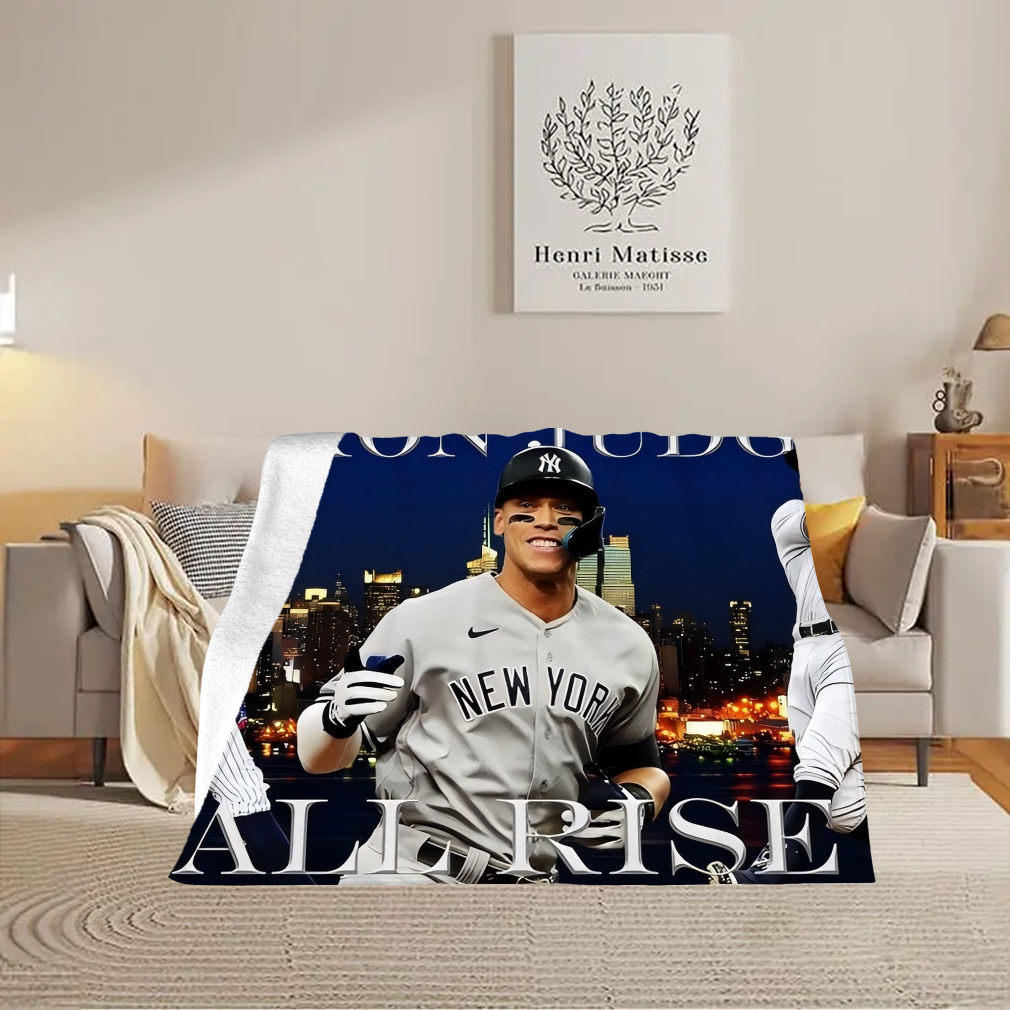 Aaron Judge 99 All Rise Soft Fleece Throw Blanket 60 X 80 Inch – Super Soft, Lightweight, And Durable – Perfect For Sofa, Bed, Camping, And More – Ideal Gift For Family And Friends