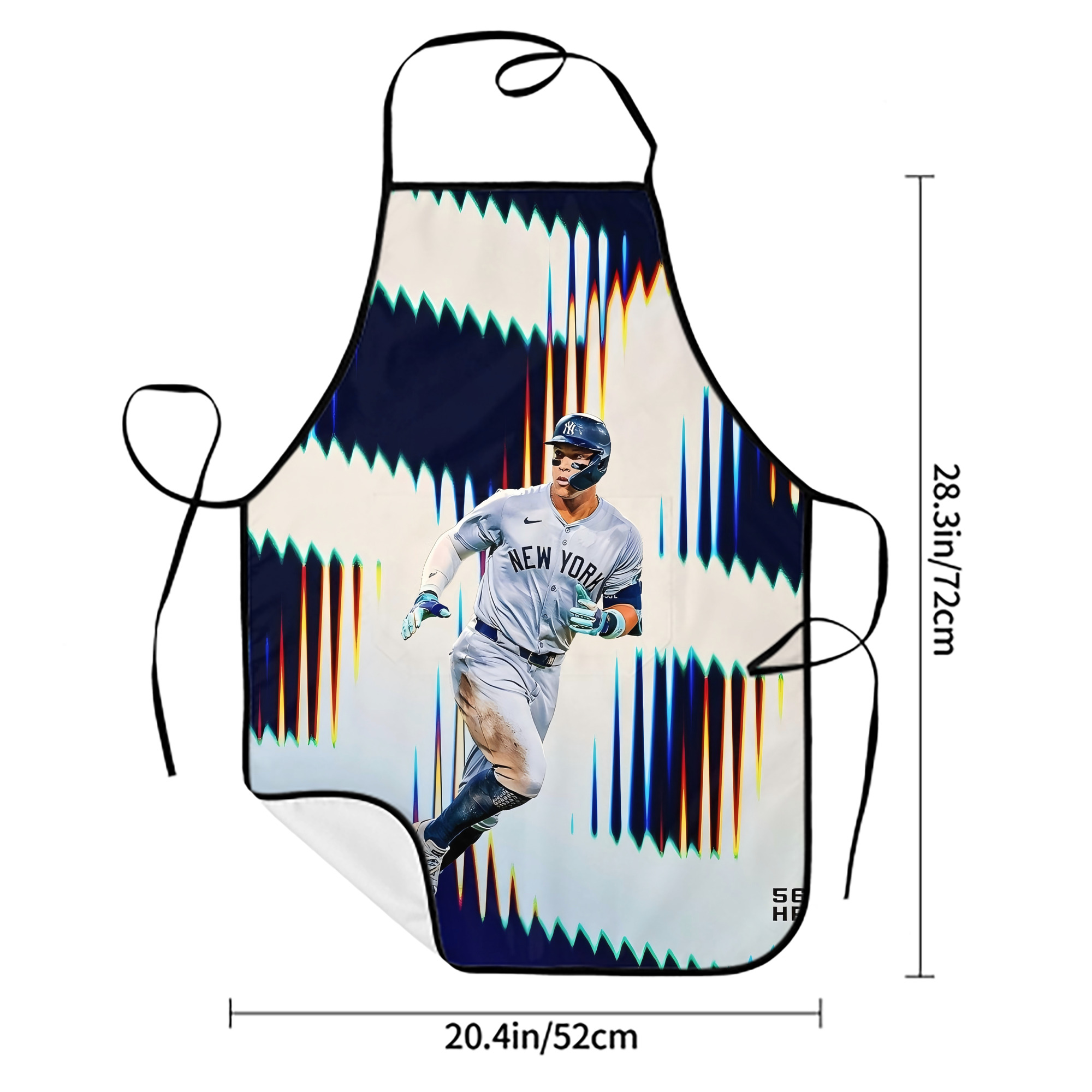 Aaron Judge 56 Home Runs Stain-Resistant Polyester Apron With Pocket – Full Print, Waterproof, Anti-Wrinkle, Anti-Pilling – Ideal For Kitchen, BBQ, Restaurant, Salon & More