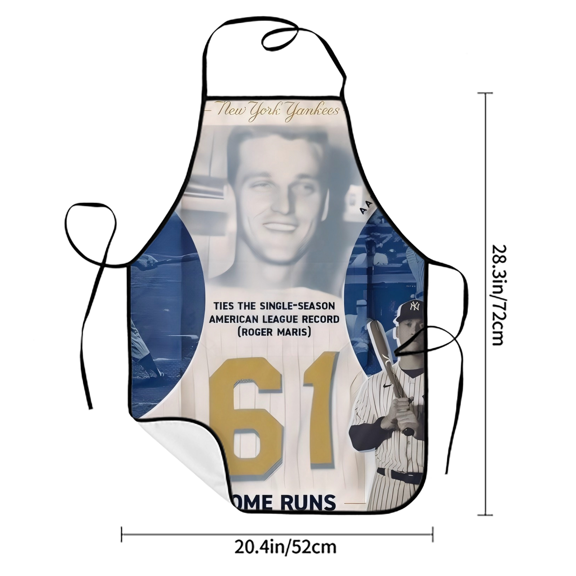 Aaron Judge 61 Home Runs 2 Stain-Resistant Polyester Apron With Pocket – Full Print, Waterproof, Anti-Wrinkle, Anti-Pilling – Ideal For Kitchen, BBQ, Restaurant, Salon & More