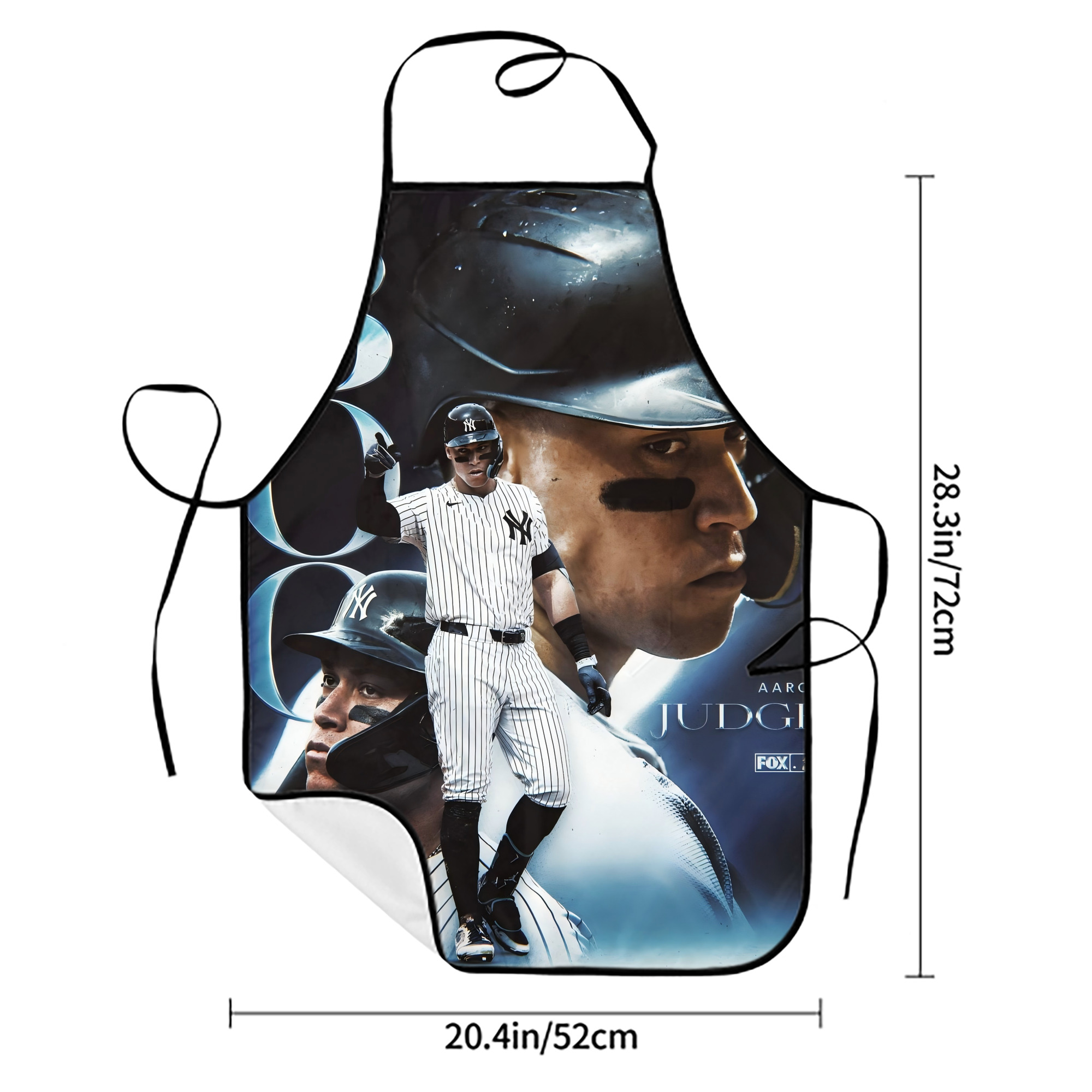 Aaron Judge 300 Home Runs 1 Stain-Resistant Polyester Apron With Pocket – Full Print, Waterproof, Anti-Wrinkle, Anti-Pilling – Ideal For Kitchen, BBQ, Restaurant, Salon & More