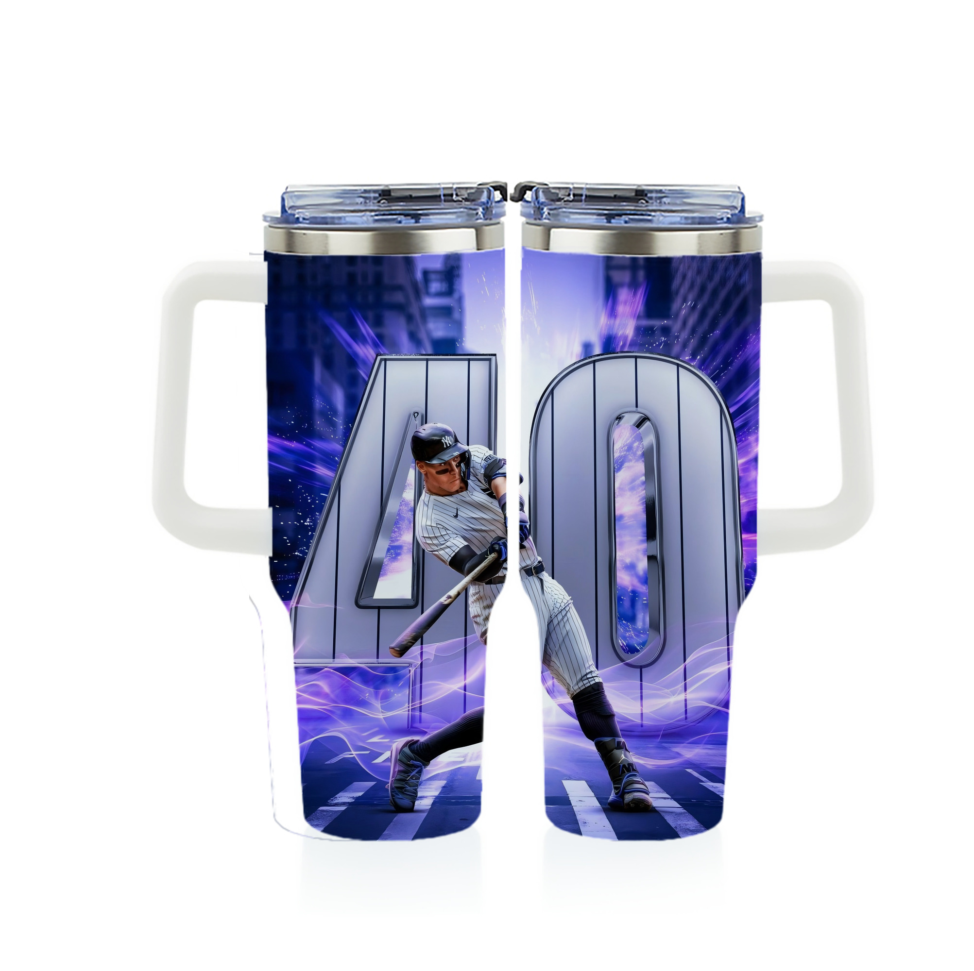 Aaron Judge 40 Home Runs 40oz Full Wrap Car Tumbler – Durable Stainless Steel Travel Mug With Vibrant UV Print – Double Wall Insulated, Fits Most Car Cup Holders