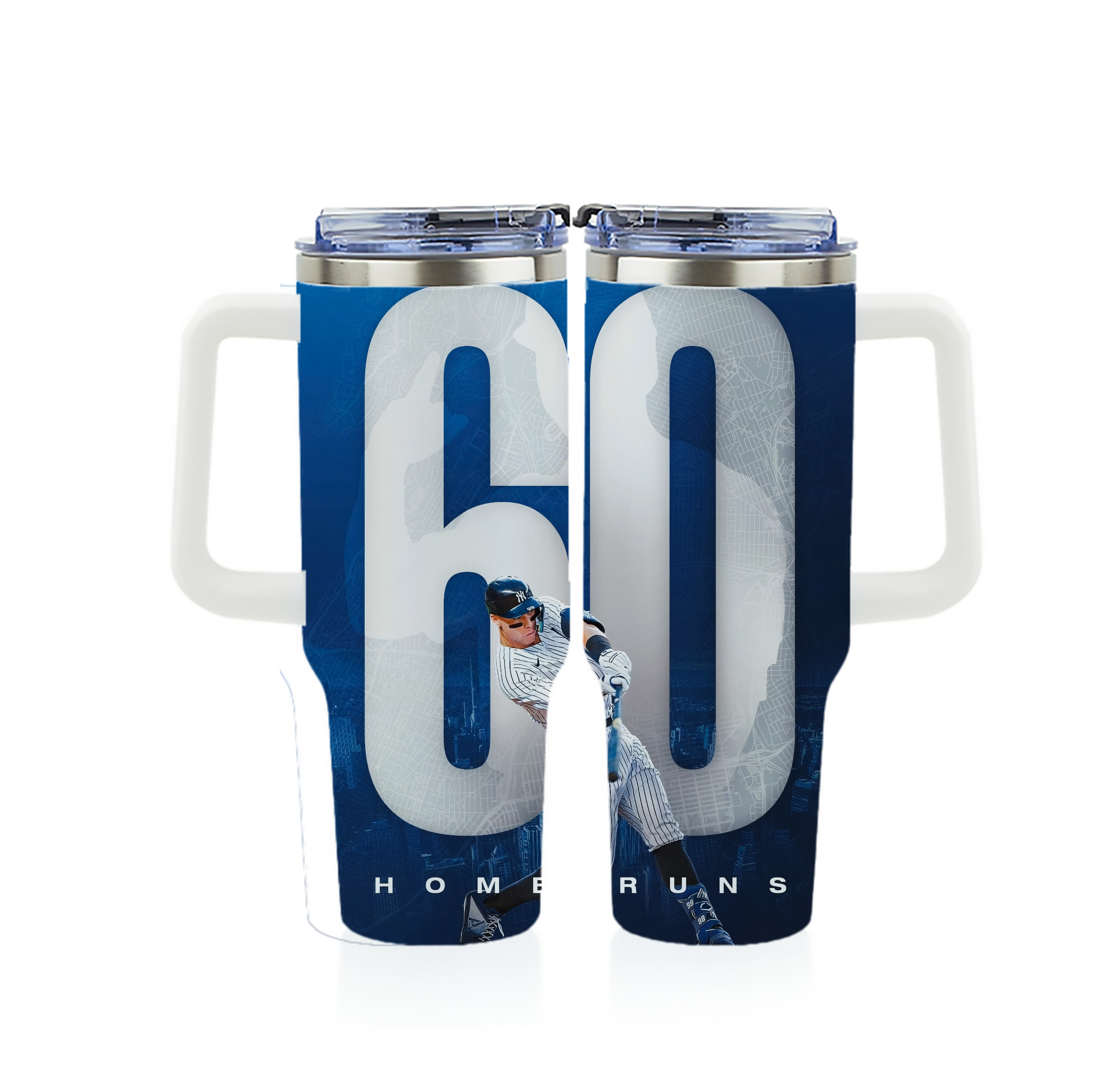 Aaron Judge 60 Home Runs 2 40oz Full Wrap Car Tumbler – Durable Stainless Steel Travel Mug With Vibrant UV Print – Double Wall Insulated, Fits Most Car Cup Holders