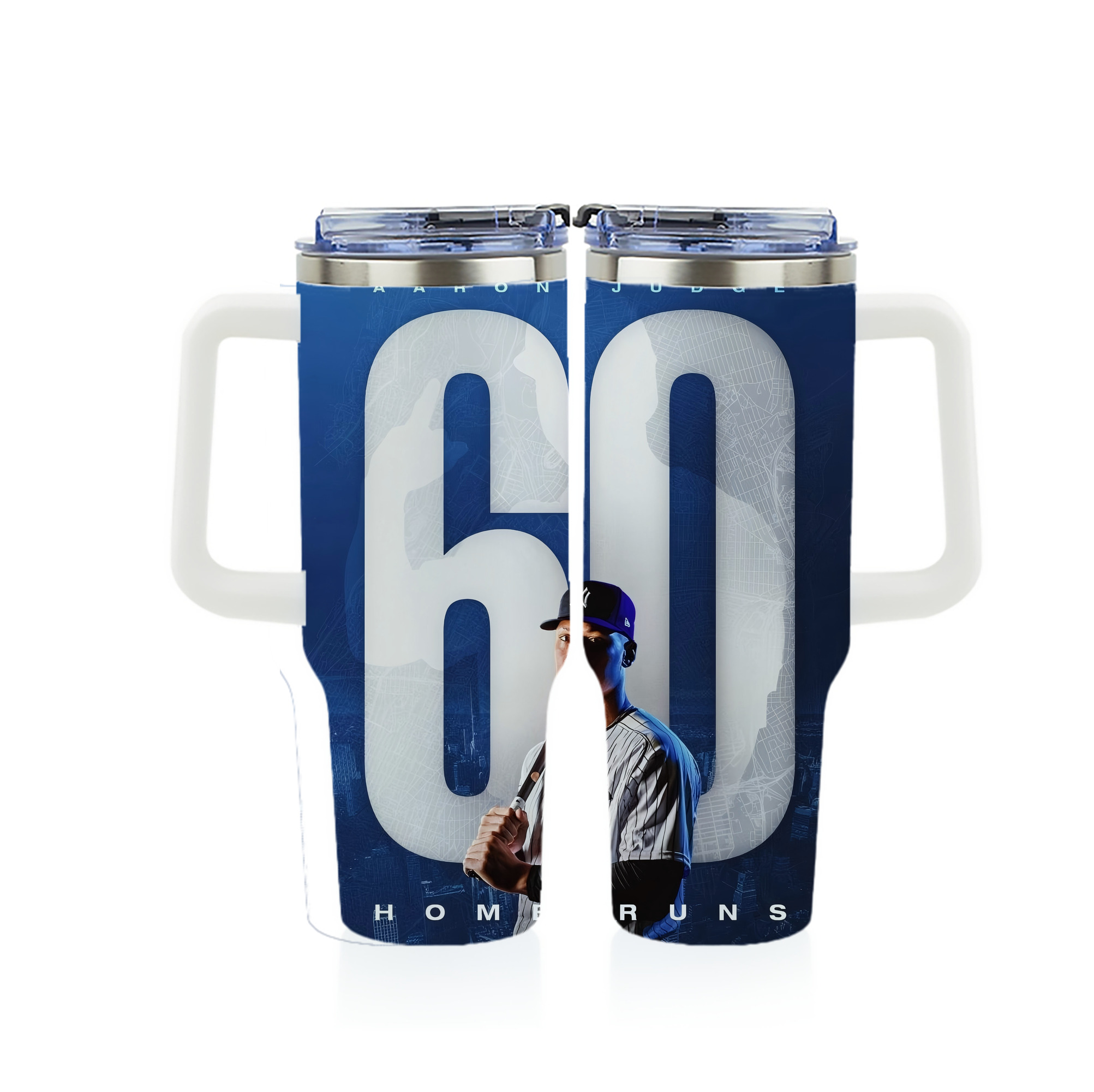 Aaron Judge 60 Home Runs 40oz Full Wrap Car Tumbler – Durable Stainless Steel Travel Mug With Vibrant UV Print – Double Wall Insulated, Fits Most Car Cup Holders
